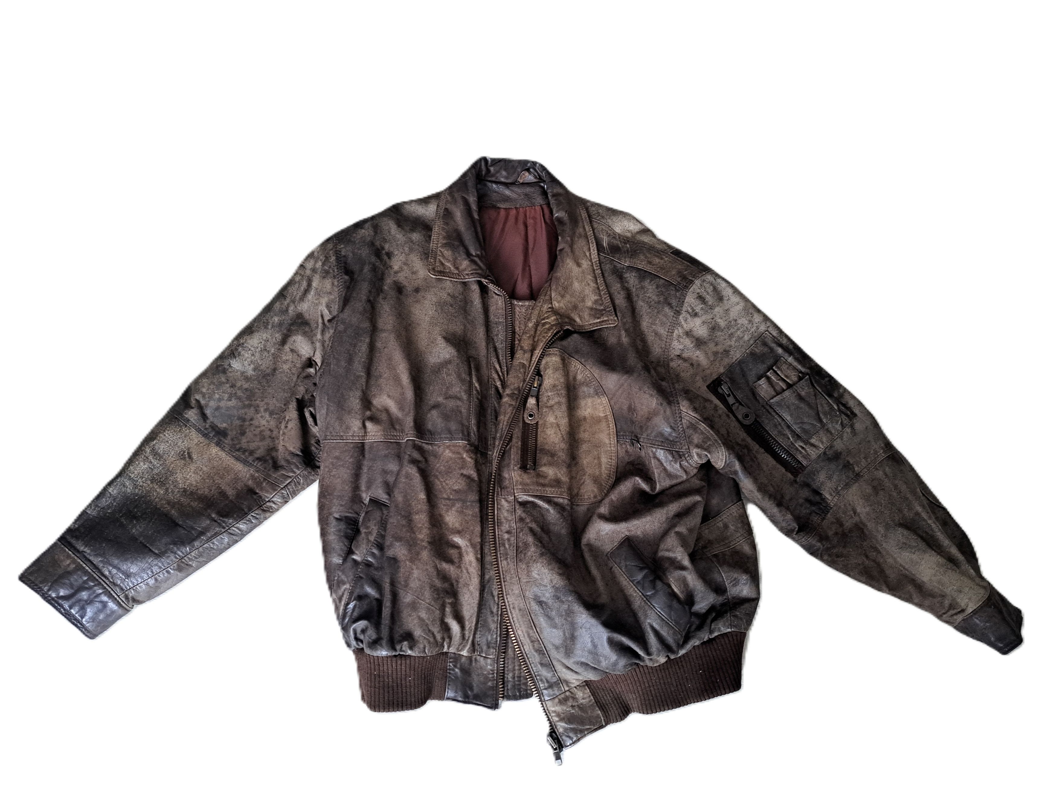 Other Brown leather bomber jacket with a patchwork look Size US XL / EU 56 / 4 - 1 Thumbnail
