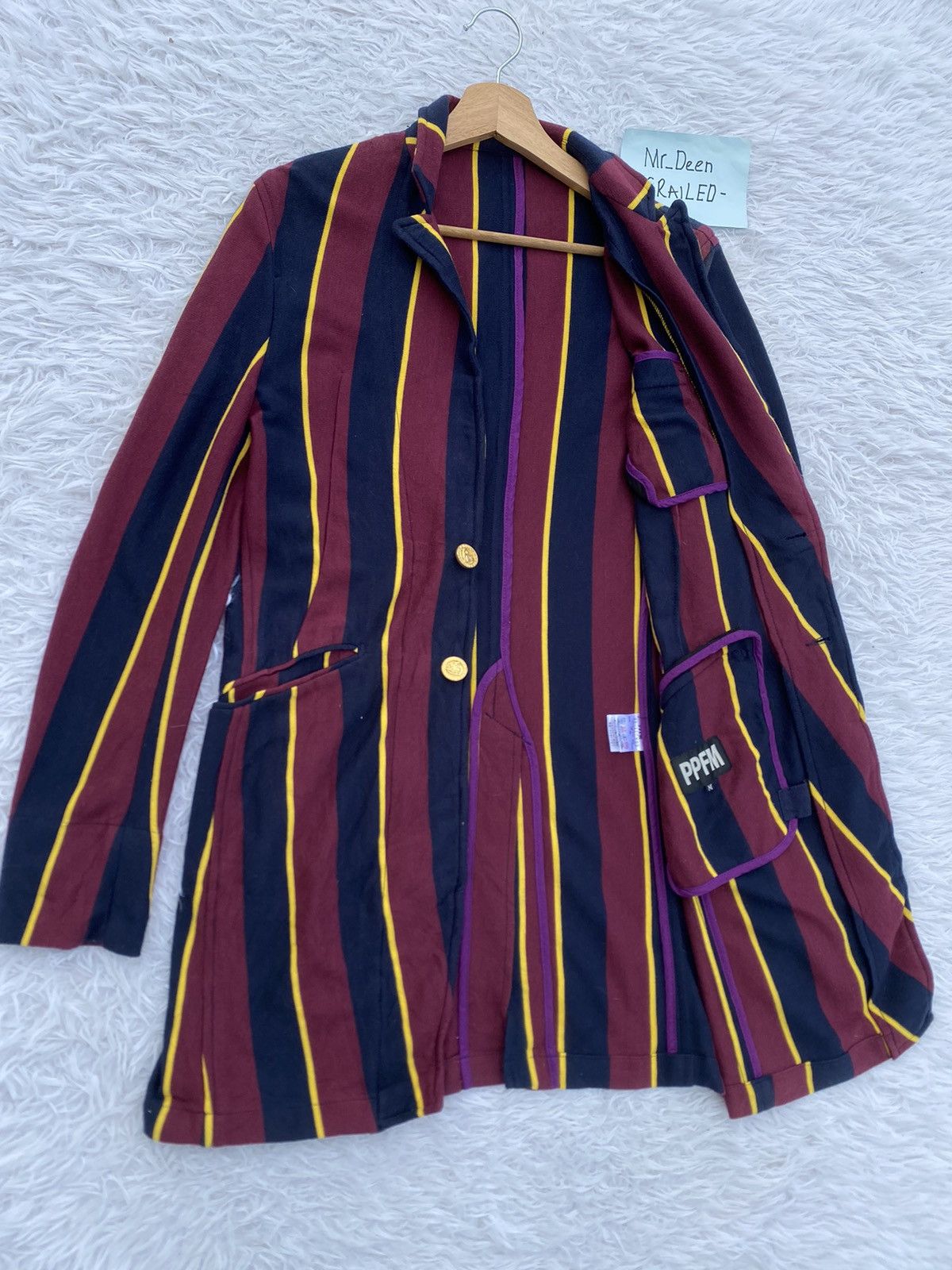 PPFM Rare Vintage PPFM Stripes Long Jacket/ Blazer Size US M / EU 48-50 / 2 - 8 Thumbnail