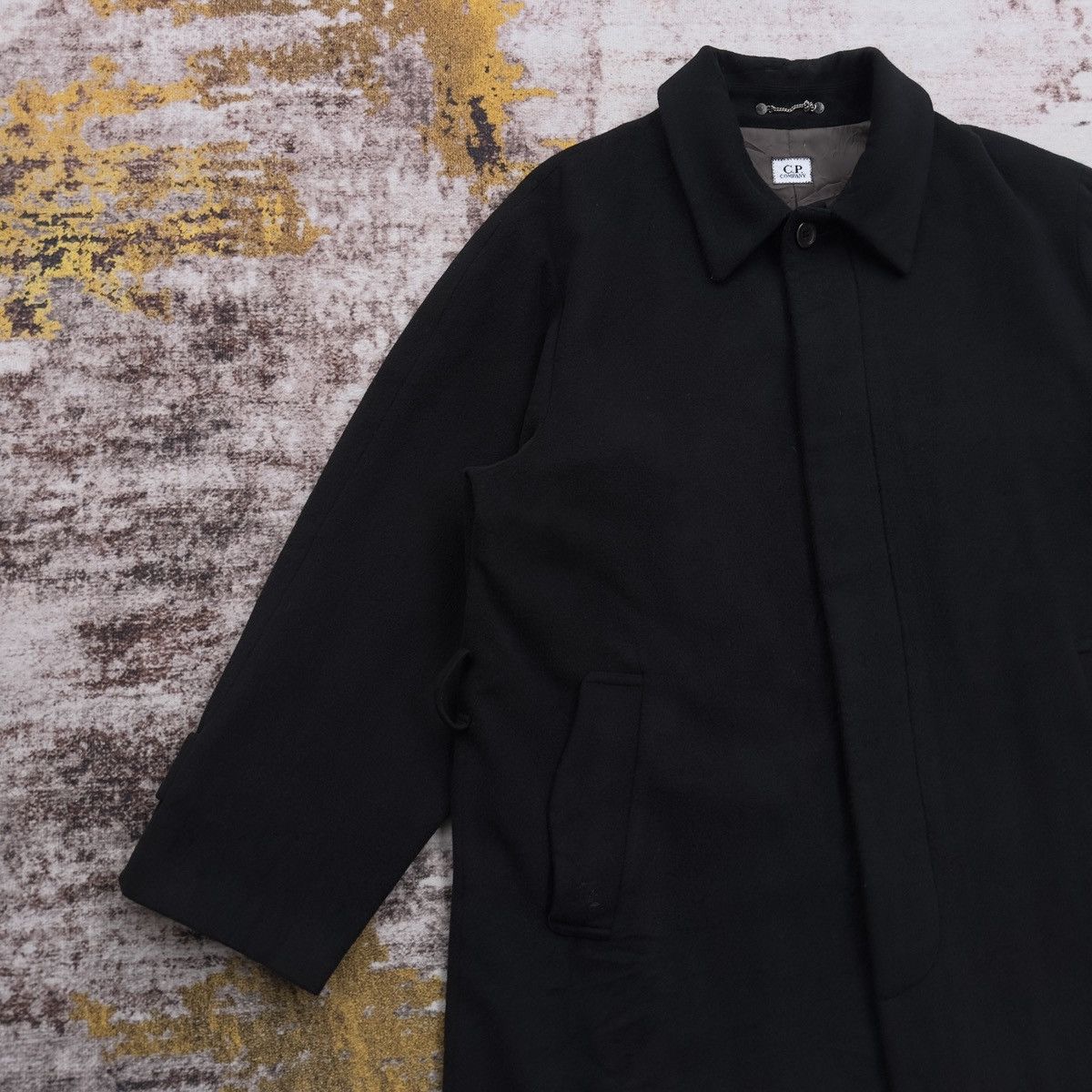 C.P. Company VINTAGE C.P. COMPANY BLACK WOOL OVERCOAT VERY RARE Size US XXL / EU 58 / 5 - 4 Thumbnail