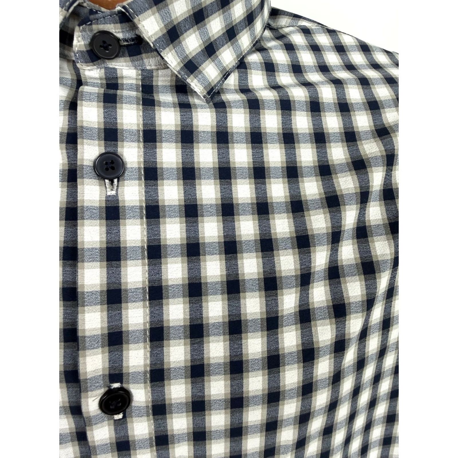 Mizzen+Main Mizzen Main Shirt Men LT Trim Tall No Tuck Casual Performance Button Up Multicolor Check Stretch Lightweight Size US L / EU 52-54 / 3 - 6 Thumbnail