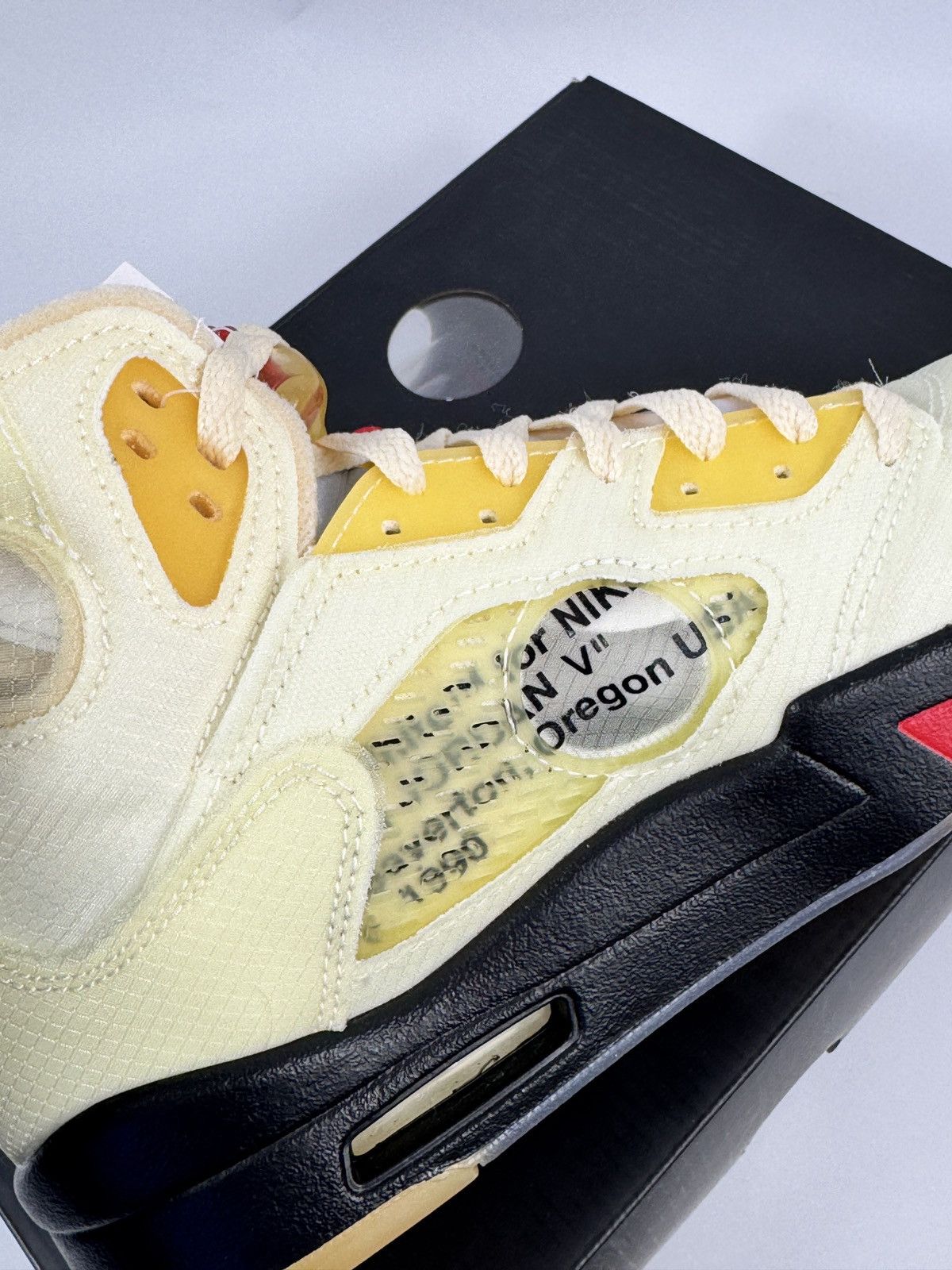 Nike × Off-White JORDAN 5 RETRO X OFF-WHITE SAIL SNEAKERS Size US 9.5 / EU 42-43 - 5 Thumbnail