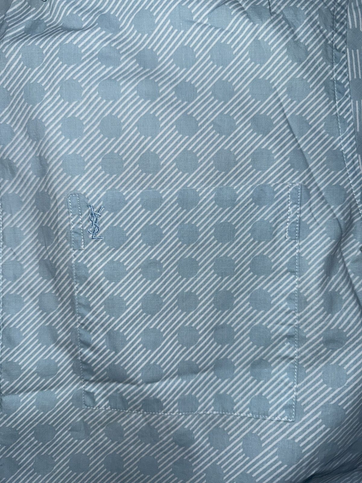 Yves Saint Laurent YSL S/S Blue Shirt Size US S / EU 44-46 / 1 - 2 Thumbnail