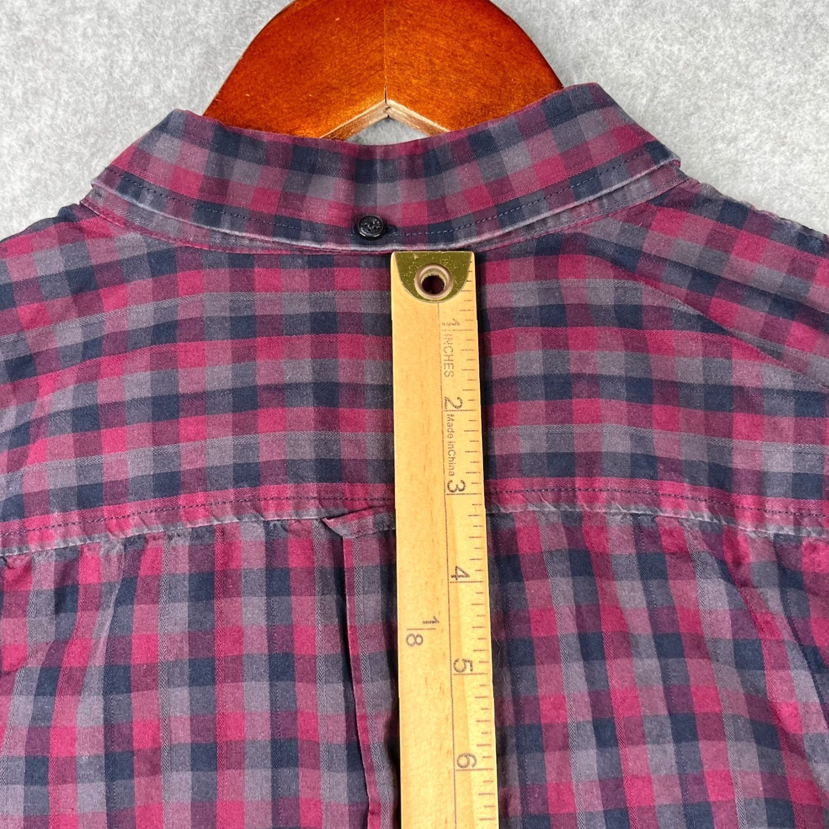 Ben Sherman Ben Sherman Shirt Mens XL Burgundy CHeck Flip Cuff Casual Button Up Long Sleeve Size US XL / EU 56 / 4 - 7 Thumbnail