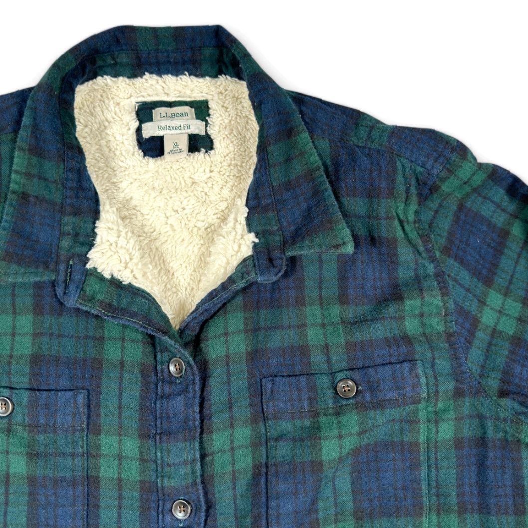 Vintage LL Bean Shirt Women XL Blue Green Plaid Sherpa Lined Flannel Blackwatch Button-Up Casual, Travel, Workwear Womens XL Amazon, eBay, etc. Size XL / US 12-14 / IT 48-50 - 2 Thumbnail