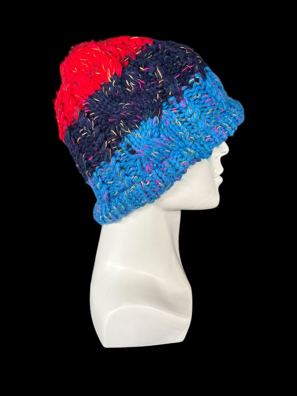 Japanese Brand × Kapital × Vintage Crochet Knitted Handmade Beanie Hats Rare☠️☠️ Size ONE SIZE - 4 Thumbnail