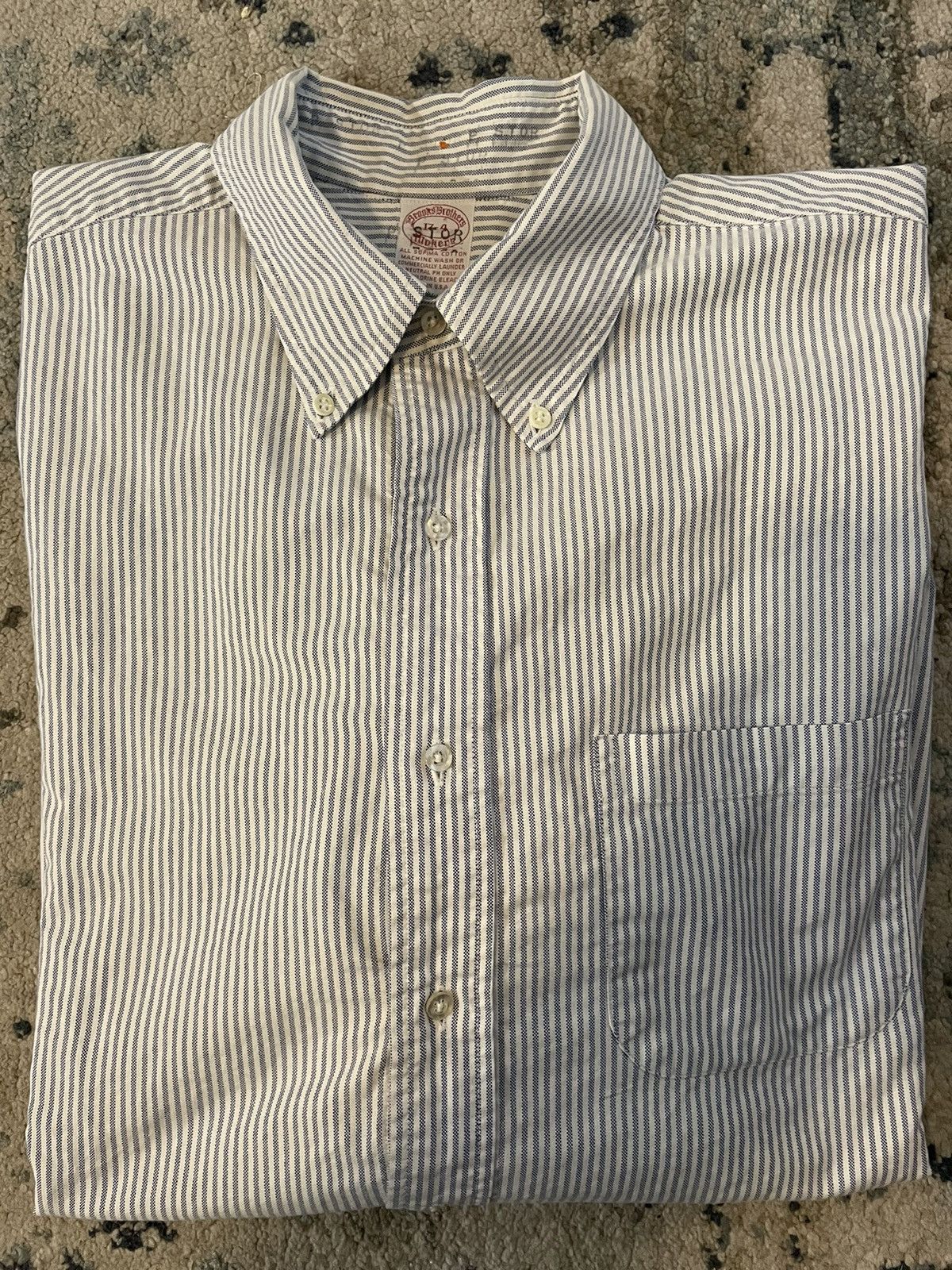 Brooks Brothers × Vintage The Iconic USA Made Striped Button Down Oxford Size US XL / EU 56 / 4 - 1 Thumbnail