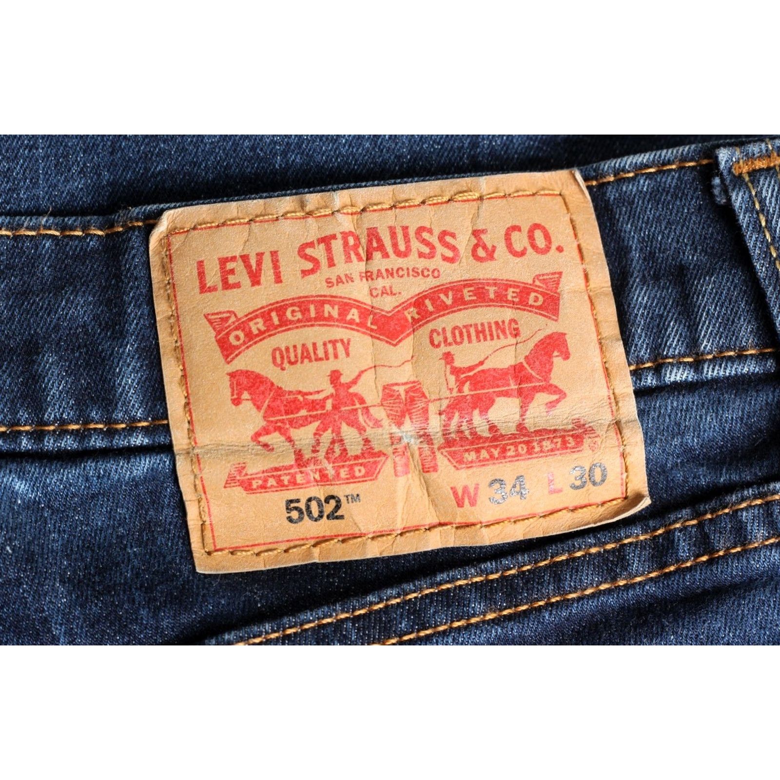 Levi's LEVI’S 502 Tapered Stretch Jeans Men 34 Regular Blue M Code 5-Pocket Design Rise Mid Inseam 27 Size US 34 / EU 50 - 4 Thumbnail