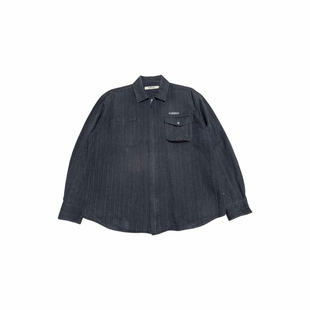 Japanese Brand 🔥Rare Design Vintage Kansai Jeans Striped Zip Shirt Jacket Size US L / EU 52-54 / 3 - 1 Thumbnail