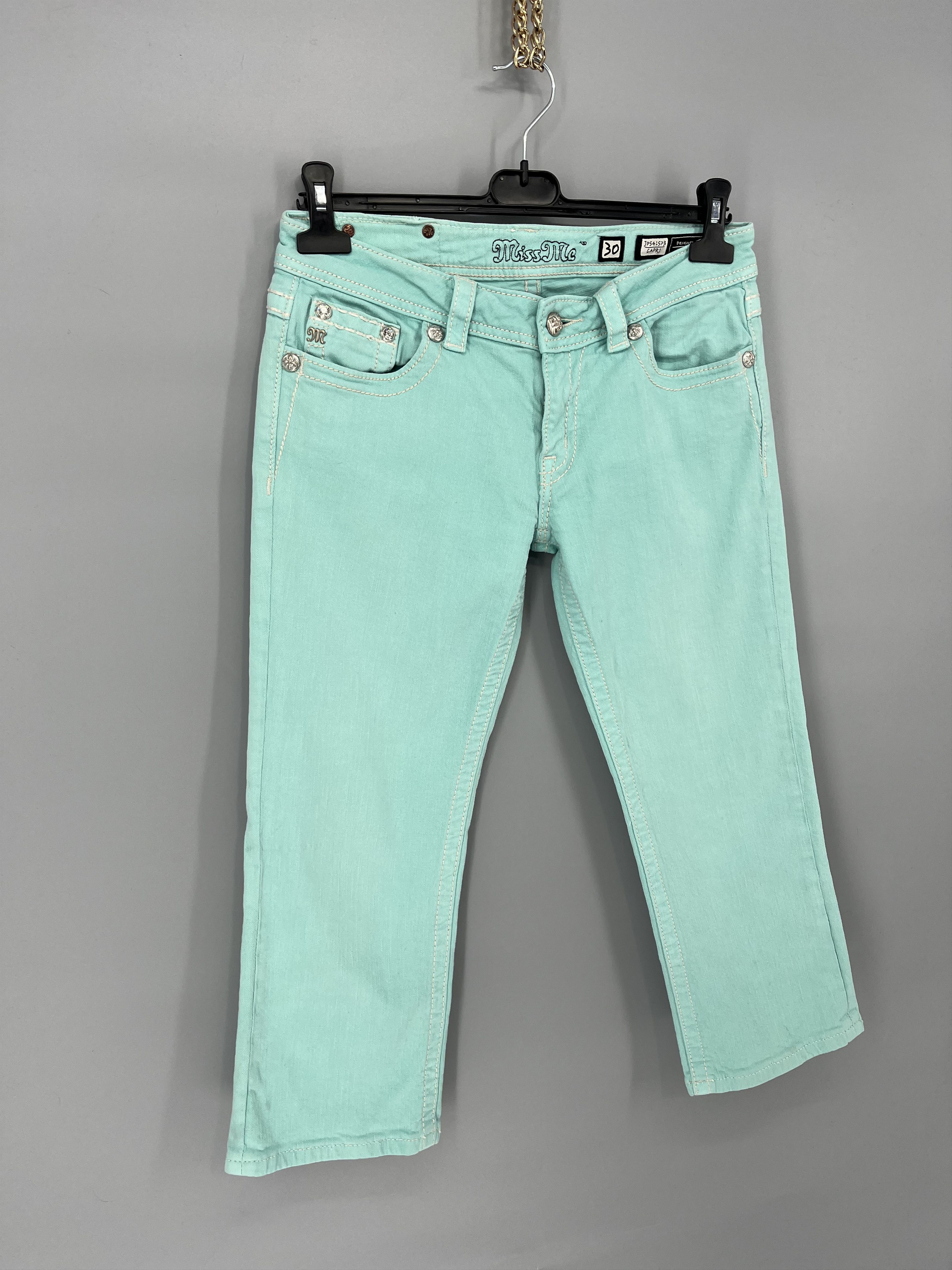 Japanese Brand Miss Me Easy cropped Jeans Women's Size 30 Blue Denim Size 30" / US 8 / IT 44 - 2 Thumbnail