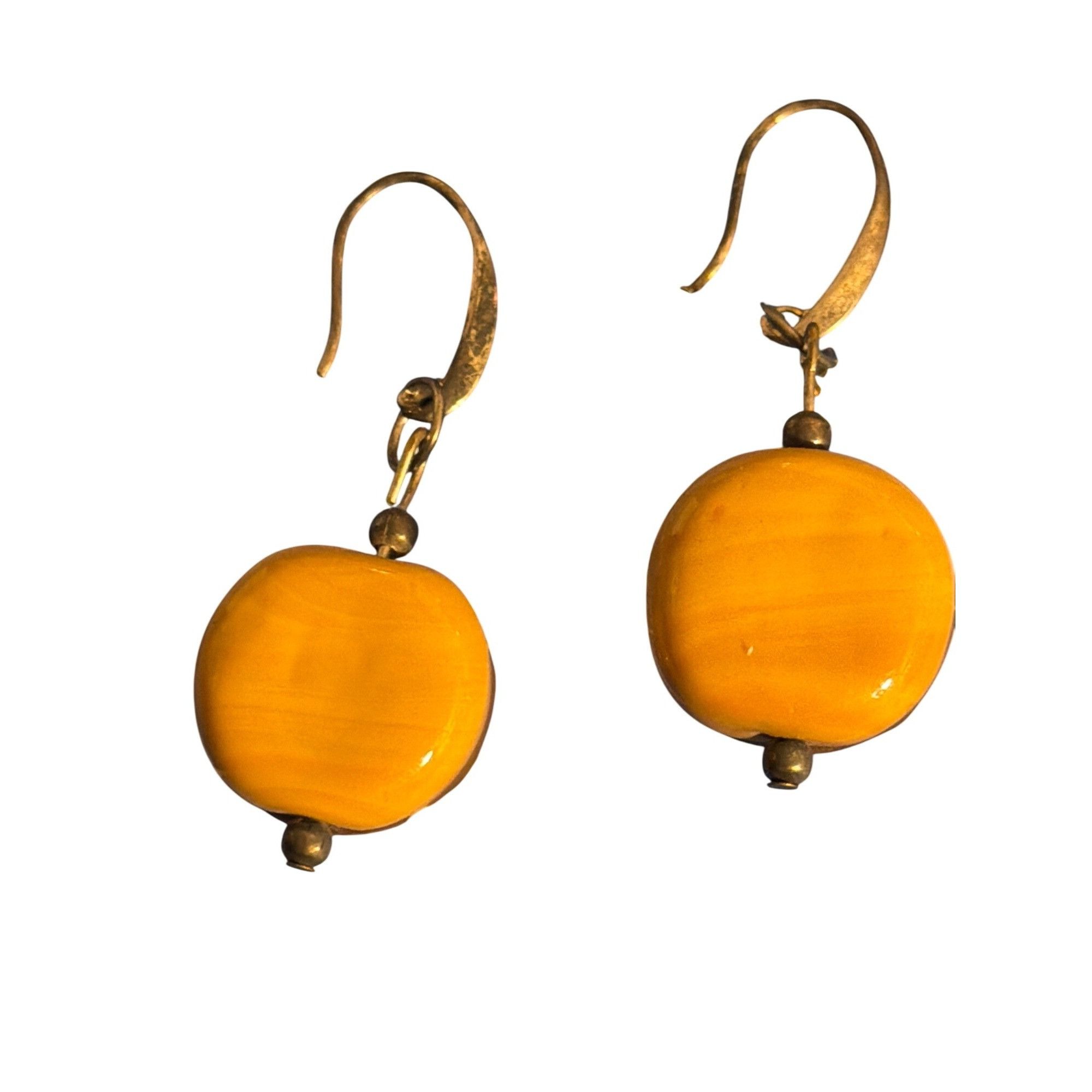 Other Silver tone Glass Donut Dangle Earrings Hooks Chocolate Glaz Size ONE SIZE - 2 Thumbnail