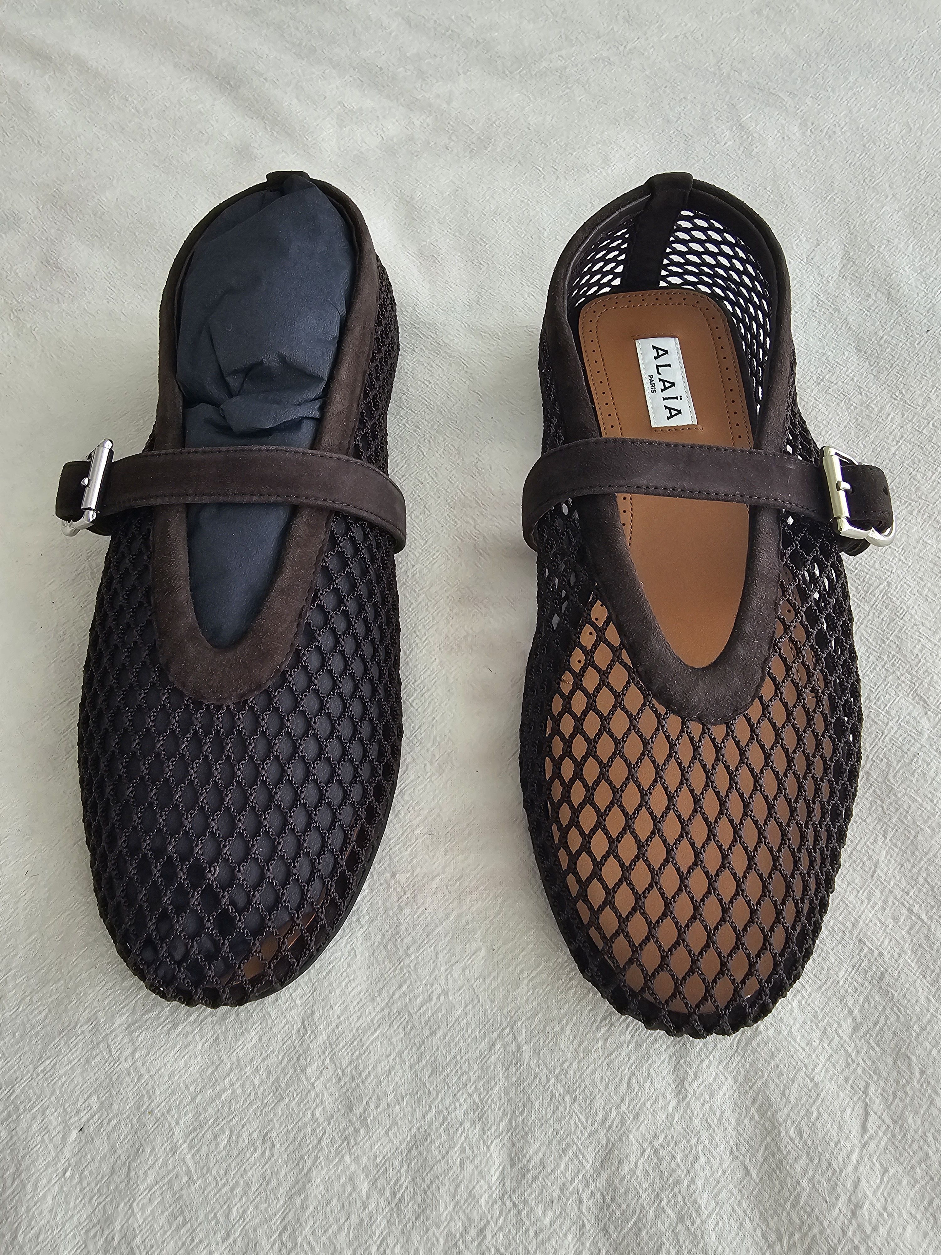 Suede Ballet Flats In Fishnet in Brown, Women's (Size 6) — image 6 of 6