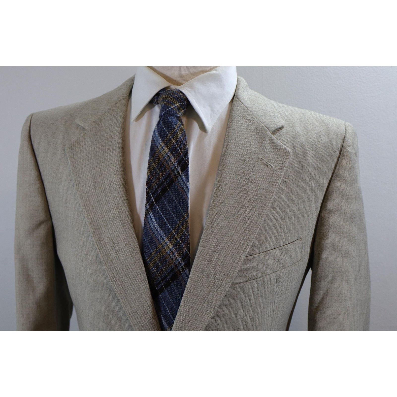 Cartier 40L Vintage 70s Cartier Collection Hopsack 2 Piece Suit Size 40L - 2 Thumbnail