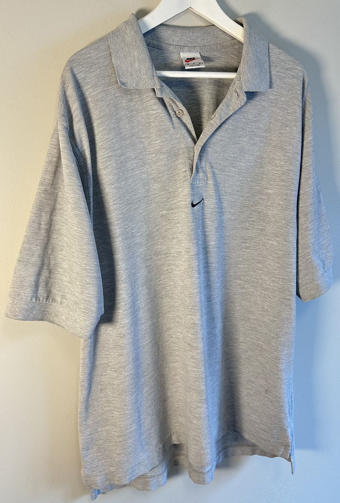 Nike Vintage Y2K 90s Nike Center Swoosh Polo Shirt Men's M Gray Size US M / EU 48-50 / 2 - 3 Thumbnail