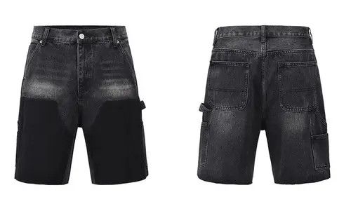 Japanese Brand High street patchwork raw edge logging denim shorts Size US 34 / EU 50 - 2 Thumbnail
