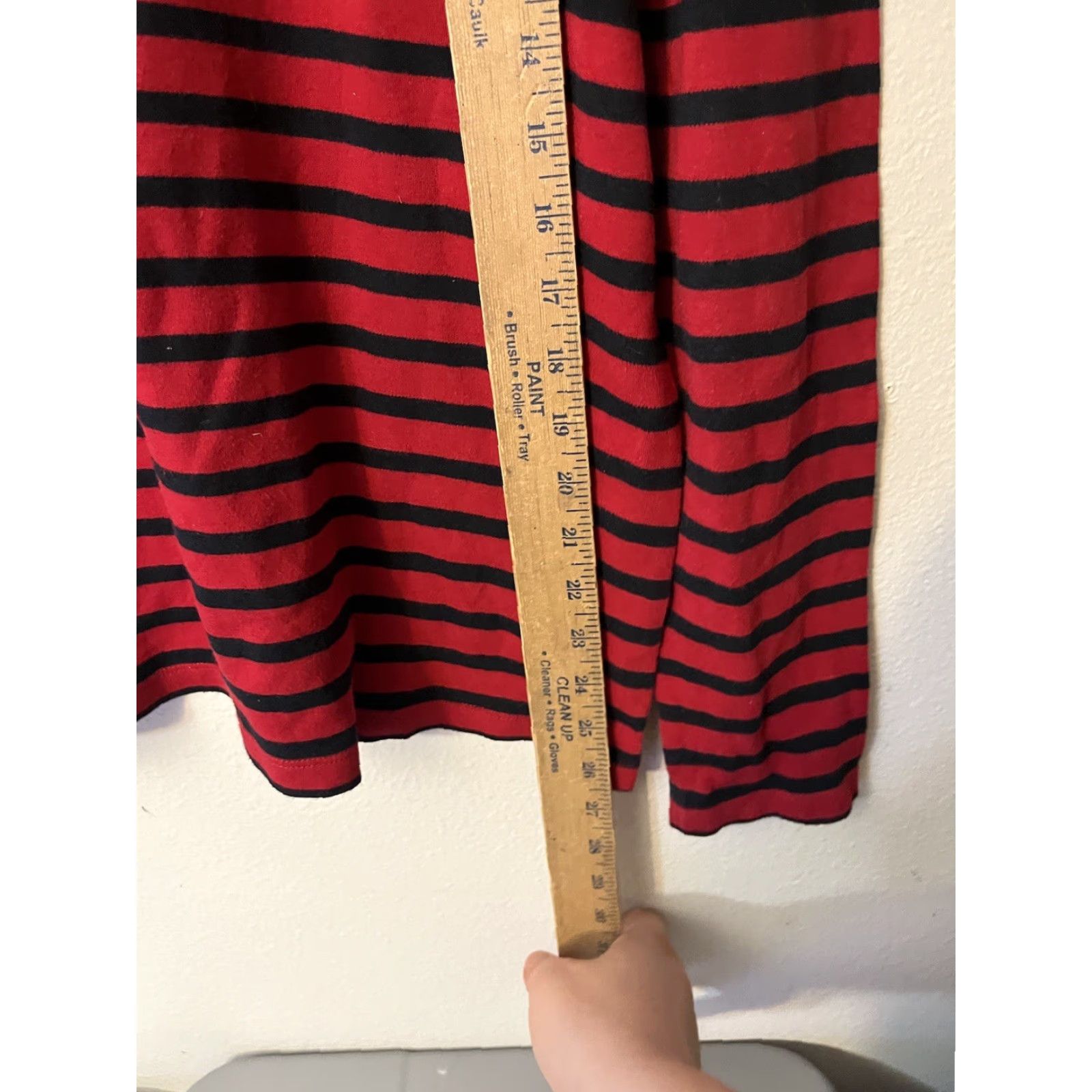 Vintage Karen Scott Sweater Shirt Womens L Red 2x2 Ribbed Knit V-Neck Striped Cozy Classic Pullover Size L / US 10 / IT 46 - 4 Thumbnail