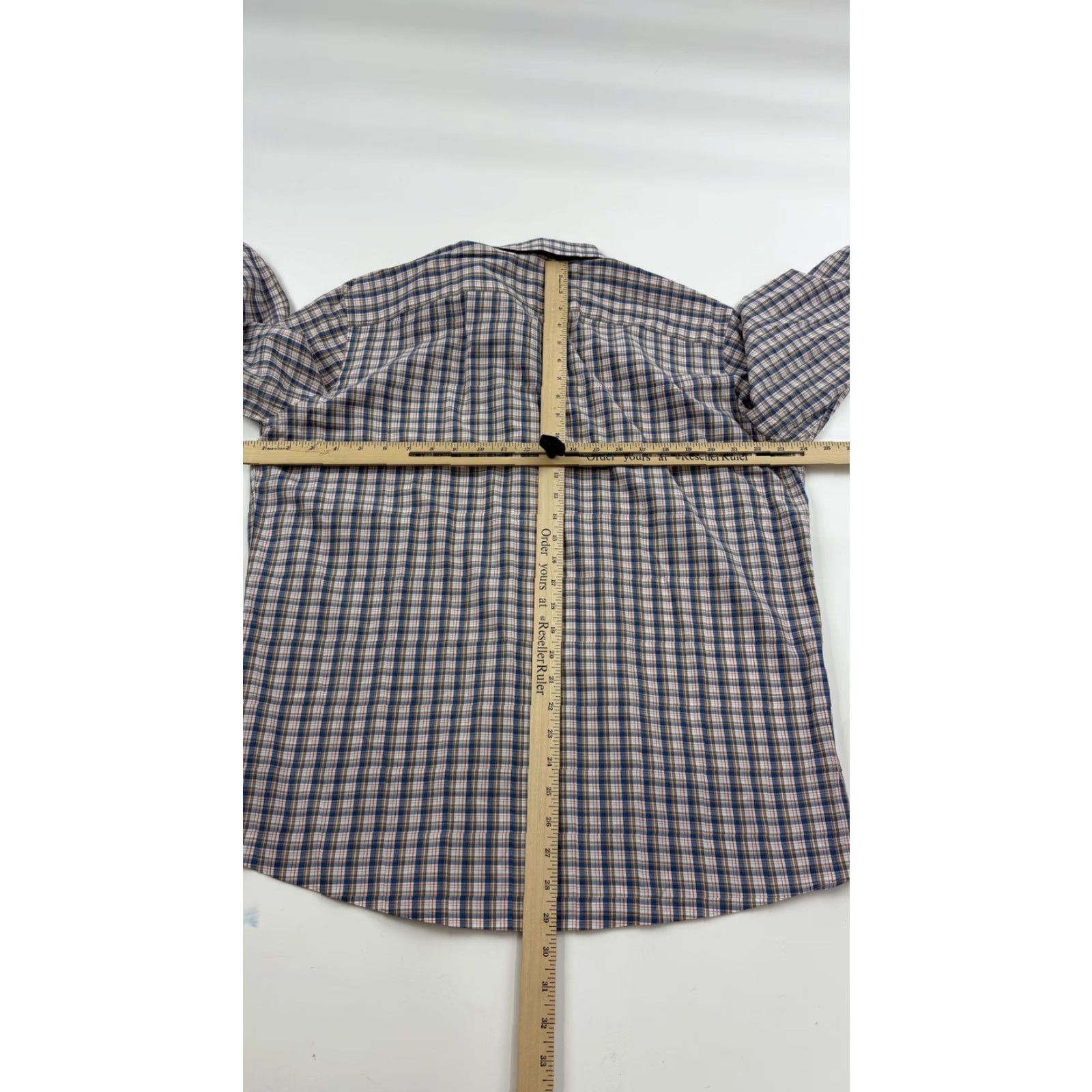 Vintage Maker & Company Mens Shirt Large Blue Brown Plaid Button-Down Long Sleeve Cotton Casual Workwear Size US L / EU 52-54 / 3 - 7 Thumbnail