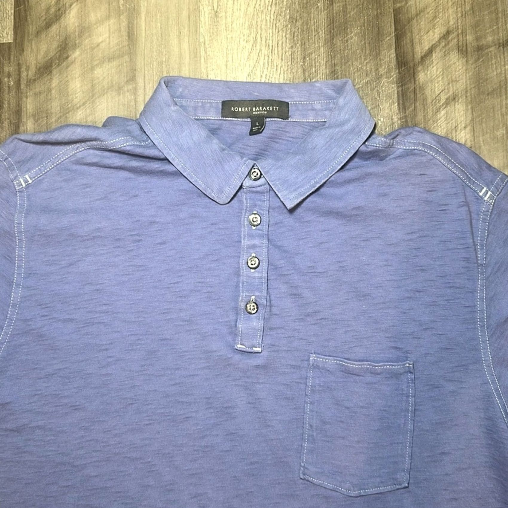 Vintage Robert Barakett Georgia Jersey Pocket Polo L Men Purple Shirt Size US L / EU 52-54 / 3 - 5 Thumbnail