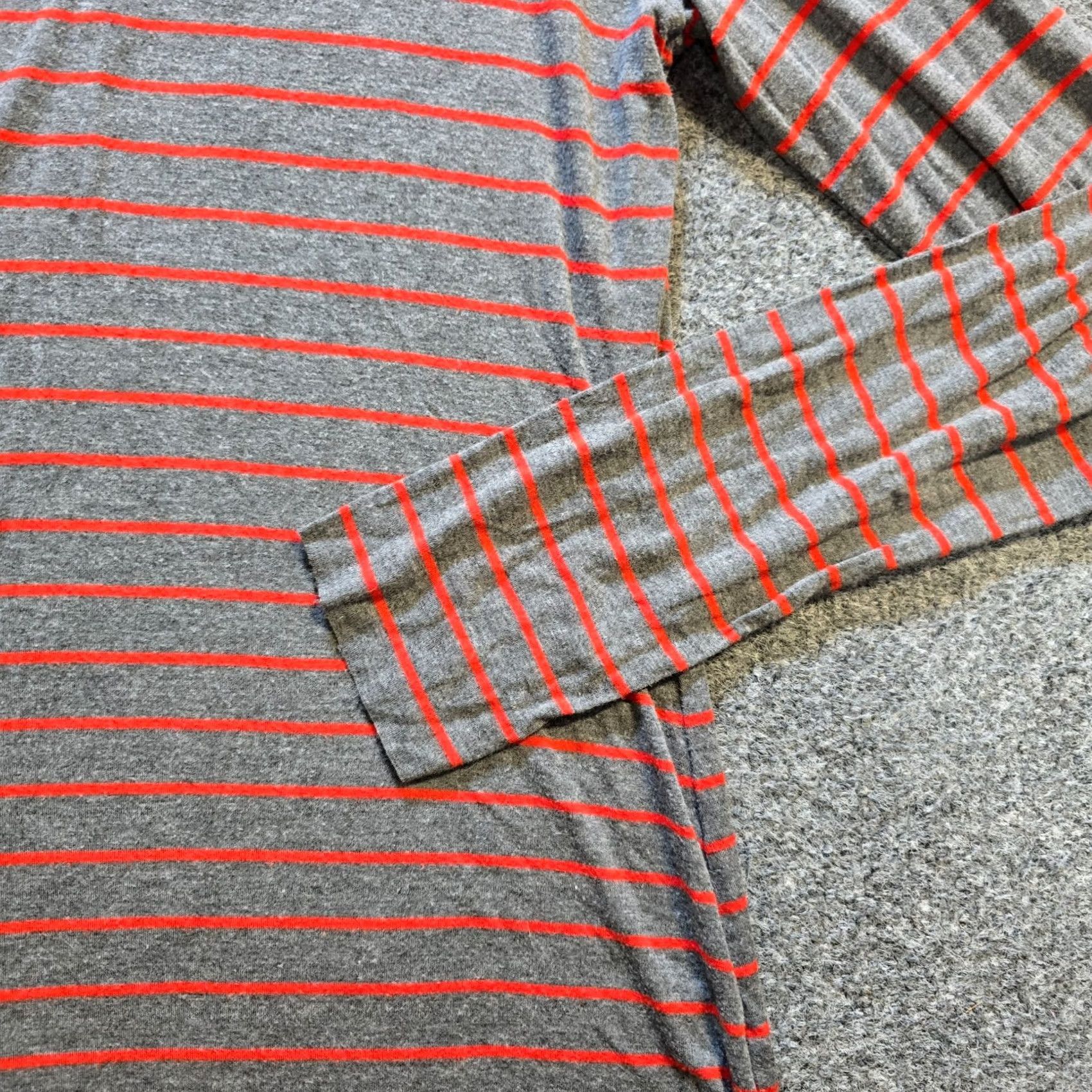 Bailey 44 Bailey 44 Top Womens Large Gray Orange Striped Long Sleeve Casual Basic Shirt Size L / US 10 / IT 46 - 3 Thumbnail