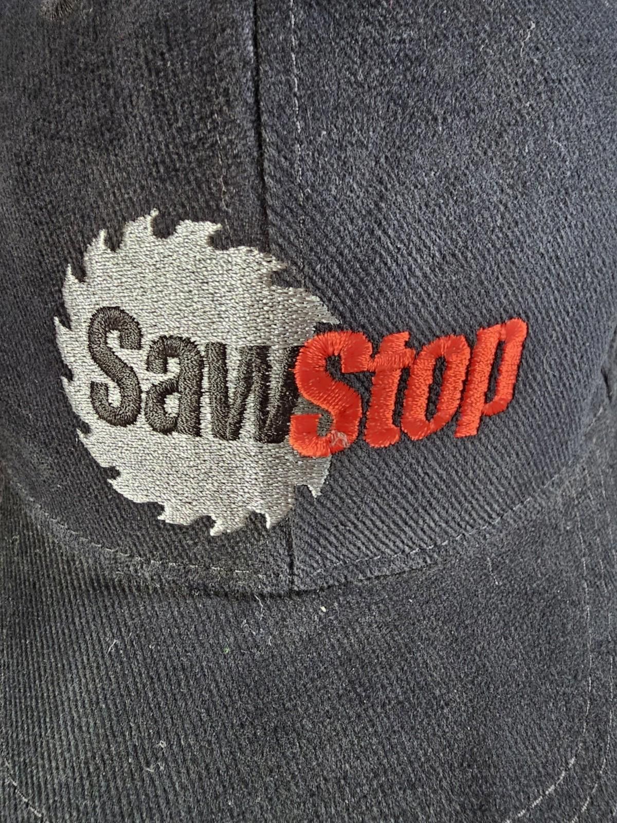 Designer SAWSTOP Adjustable Black Embroidered Logo Hat Saw Stop Size ONE SIZE - 3 Thumbnail