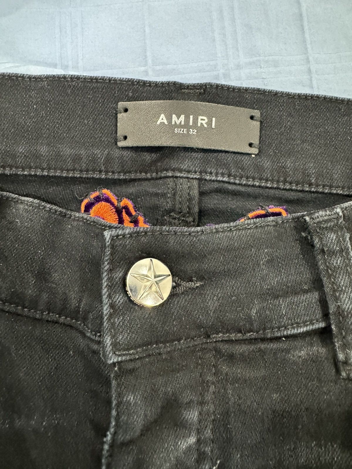 Amiri AMIRI Chemist Leather Stars Jean Orange / Black size 32 Size US 32 / EU 48 - 2 Thumbnail
