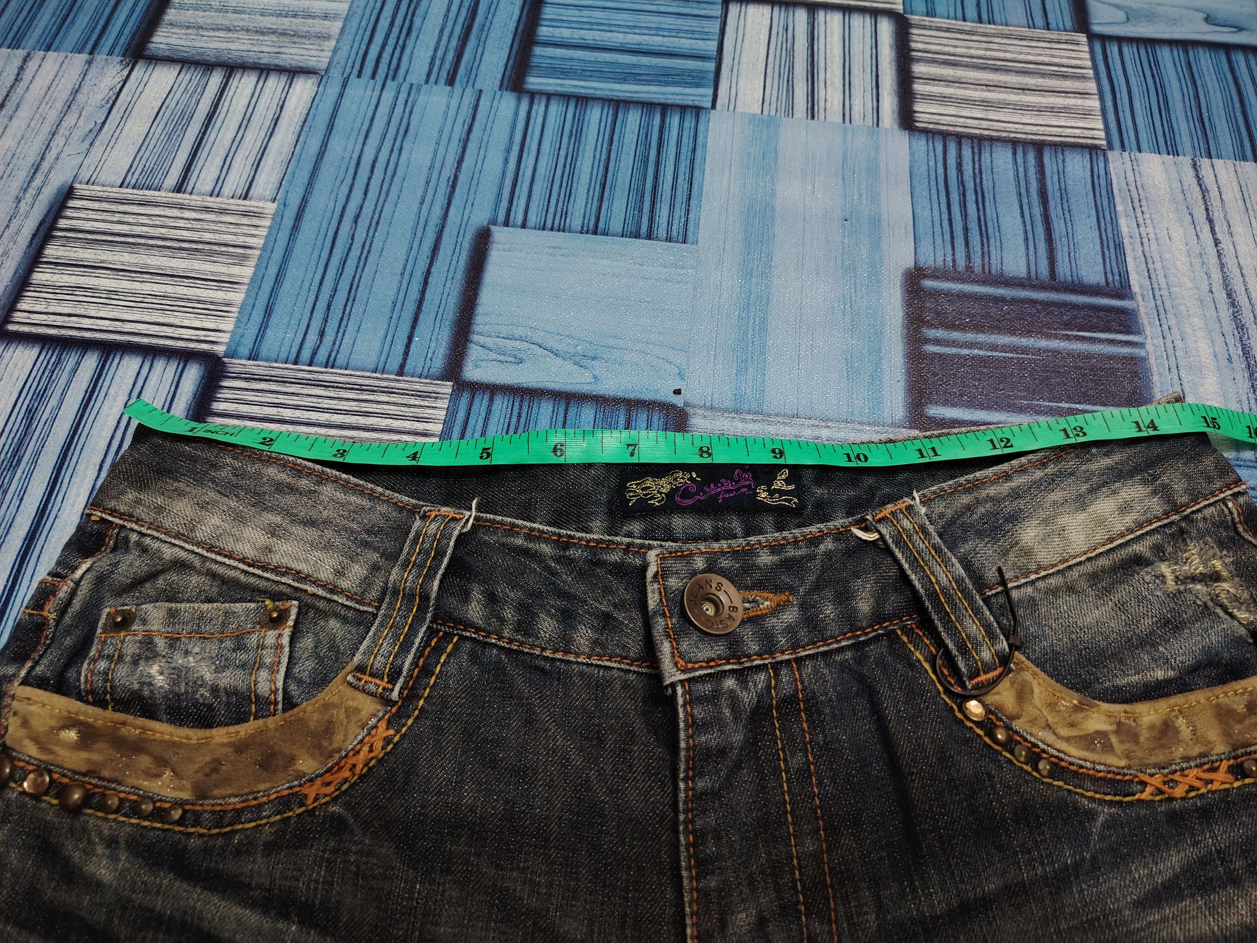 Hysteric Glamour 💥Insane💥 90s CUUM Flared Jeans Bootcut Tribal Pocket Size US 29 - 22 Thumbnail