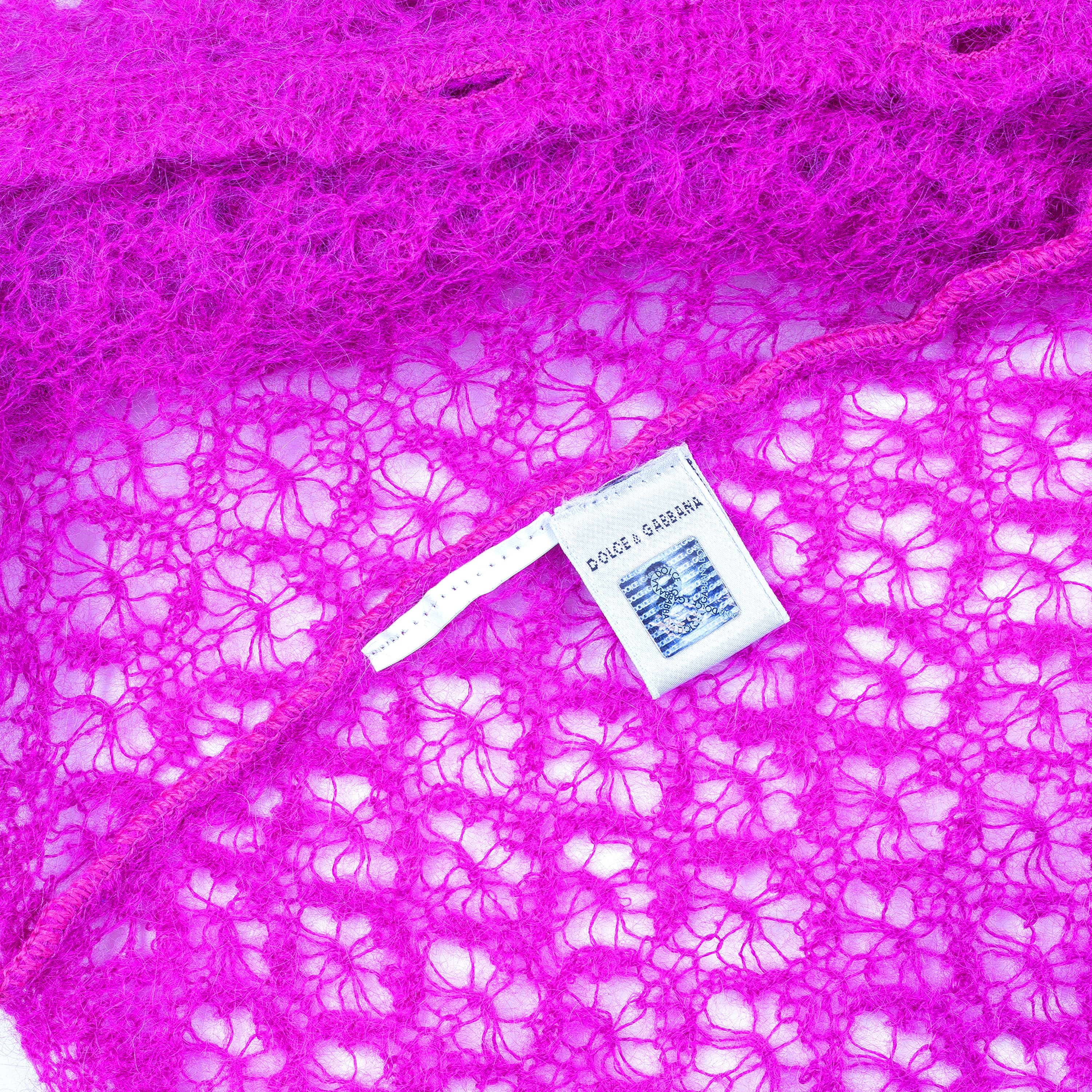 Dolce & Gabbana Dolce & Gabbana Hot Pink Crochet Set (S) Size S / US 4 / IT 40 - 8 Thumbnail