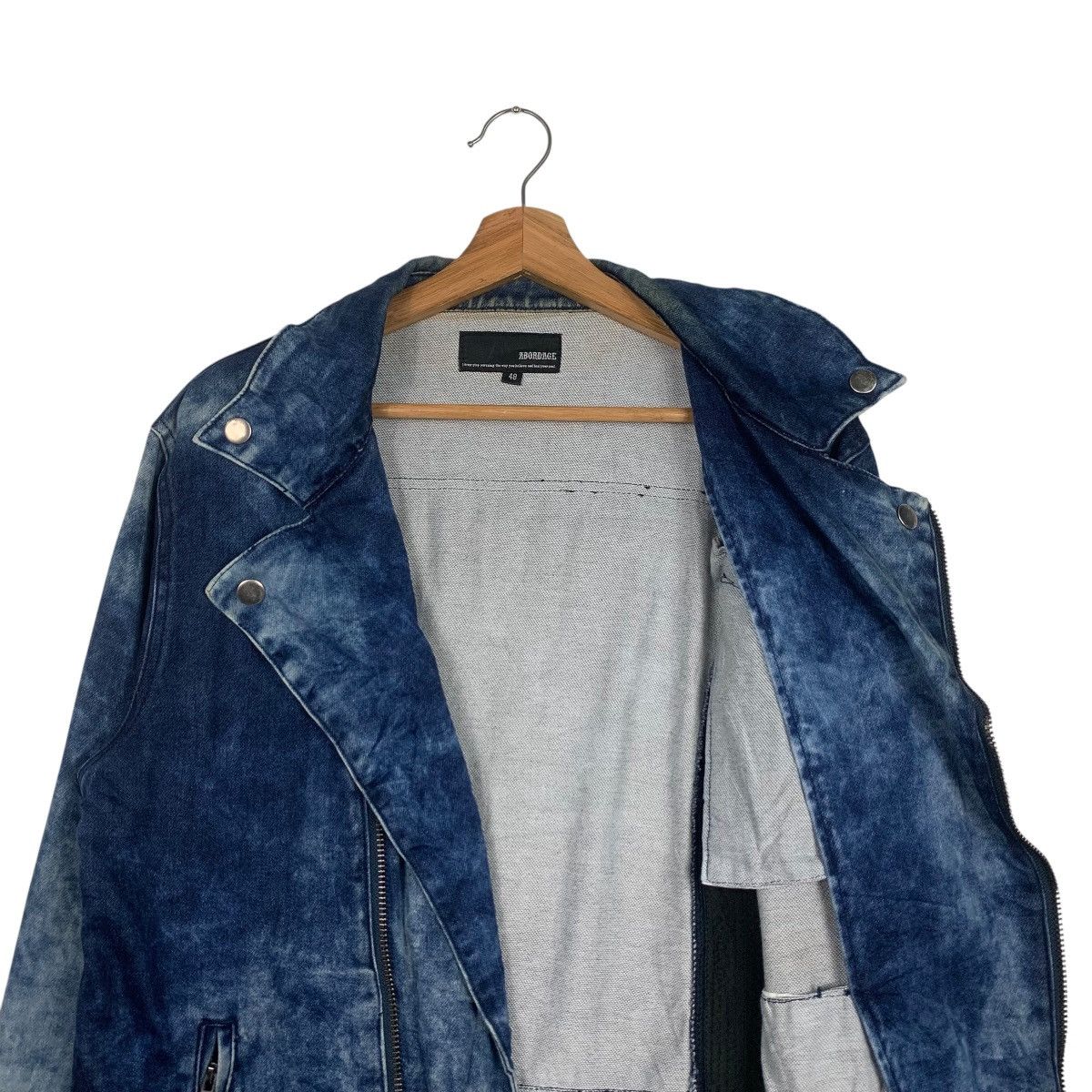 Japanese Brand ABORDAGE Acid Wash Double Collar Jacket #1801-C16 Size US M / EU 48-50 / 2 - 9 Thumbnail
