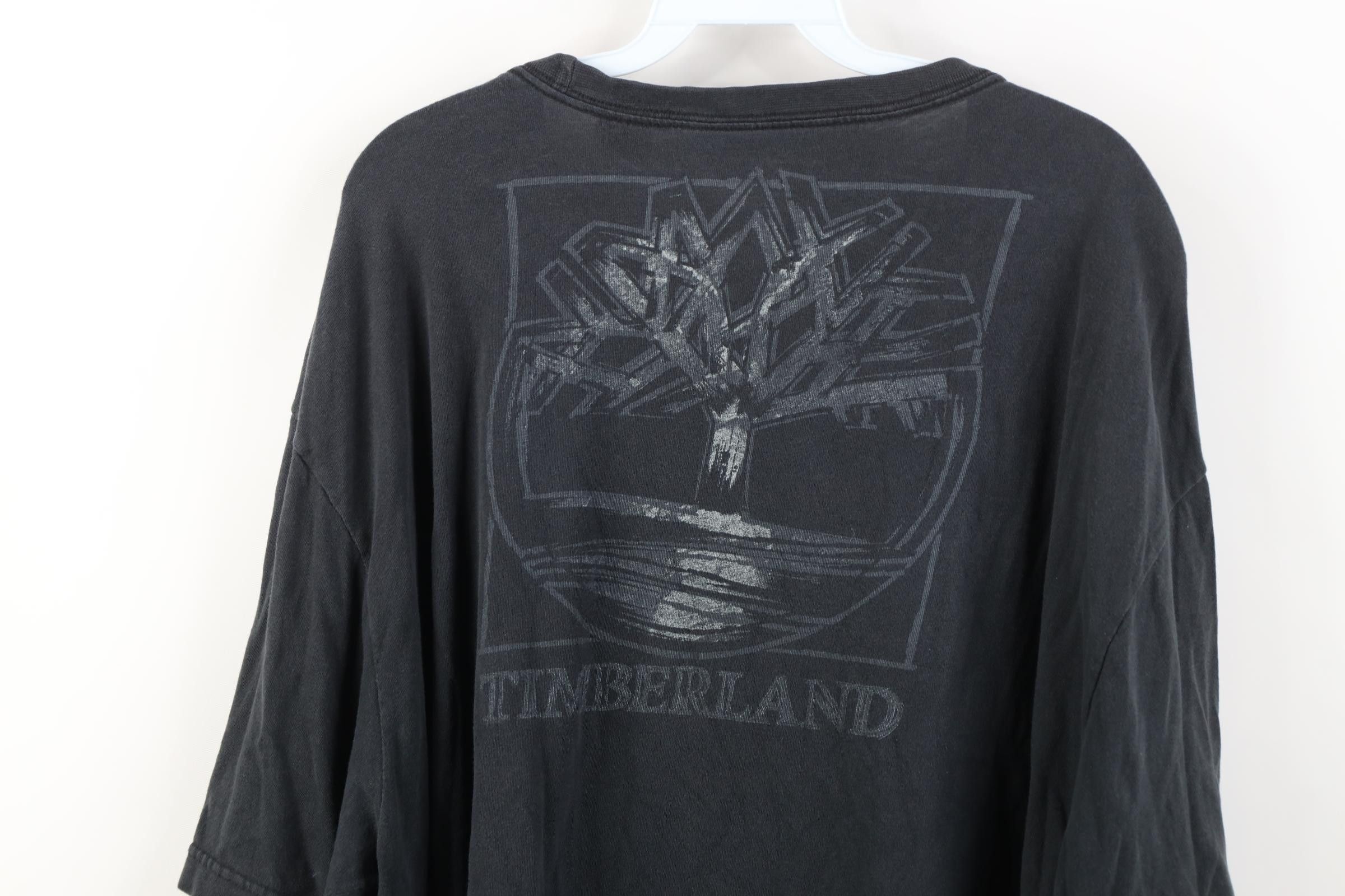 Timberland Vintage Y2K Timberland Spell Out Stencil Logo T-Shirt Black Size US XXL / EU 58 / 5 - 14 Thumbnail