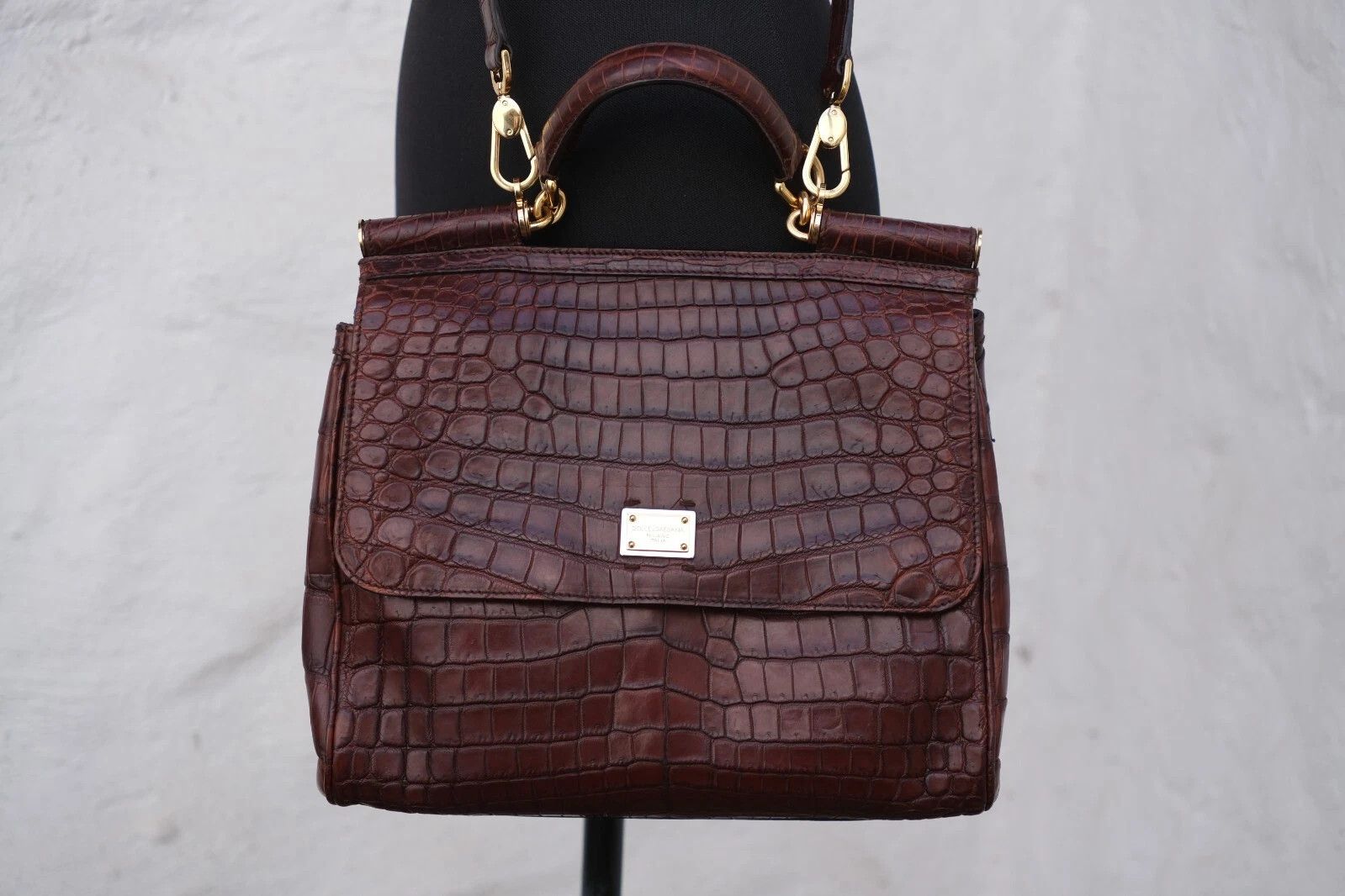 Dolce & Gabbana Mint Dolce & Gabanna Sicily Large Tote Hand Bag Croco Exotic Size ONE SIZE - 1 Thumbnail