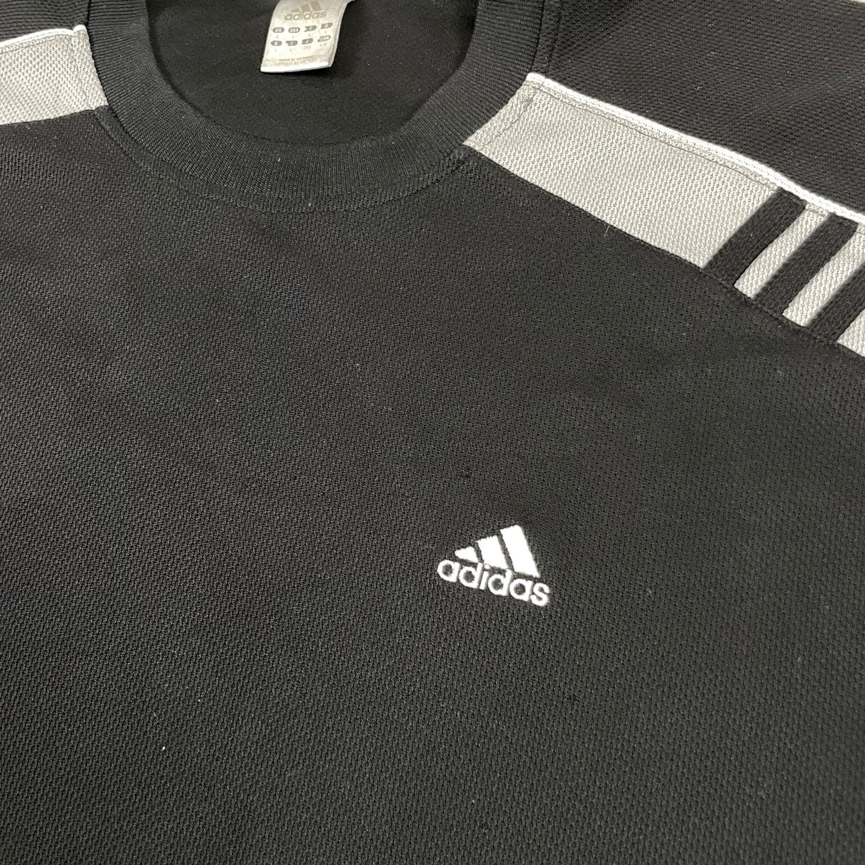 Adidas VINTAGE adidas T Shirt Adult Large Black Three Stripes Logo Distressed Workout L Size US L / EU 52-54 / 3 - 3 Thumbnail