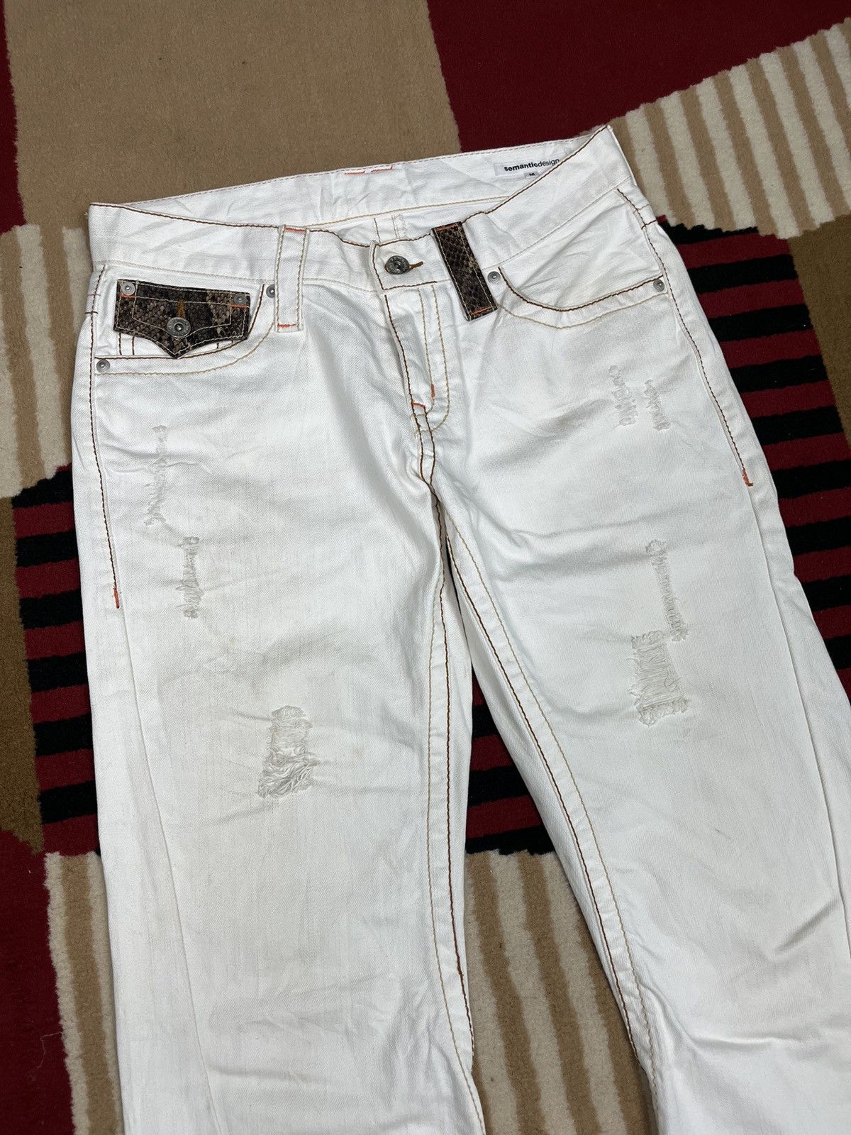 14th Addiction × KMRii × semanticdesign Semantic Design Ripped Denim Pants Size US 30 / EU 46 - 6 Thumbnail