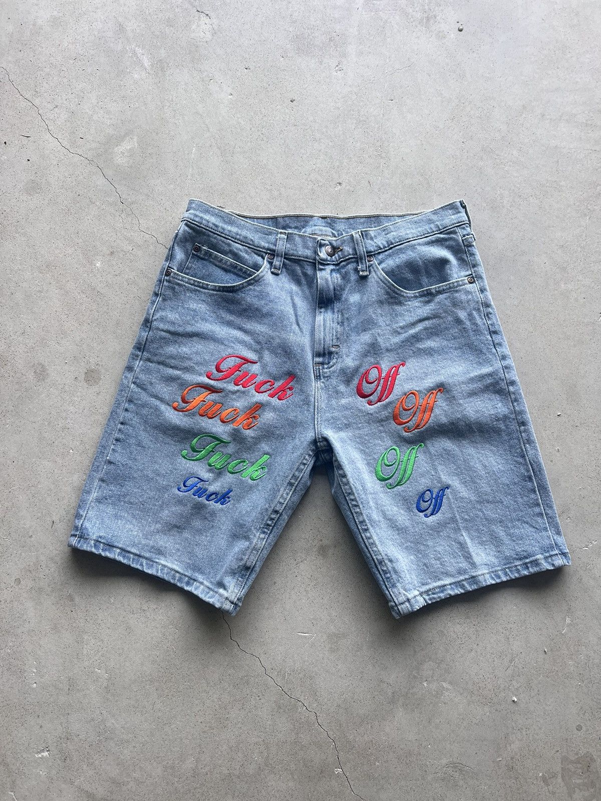 Prolific F Off Denim Jort Shorts Like Kapital Size US 34 / EU 50 - 3 Thumbnail