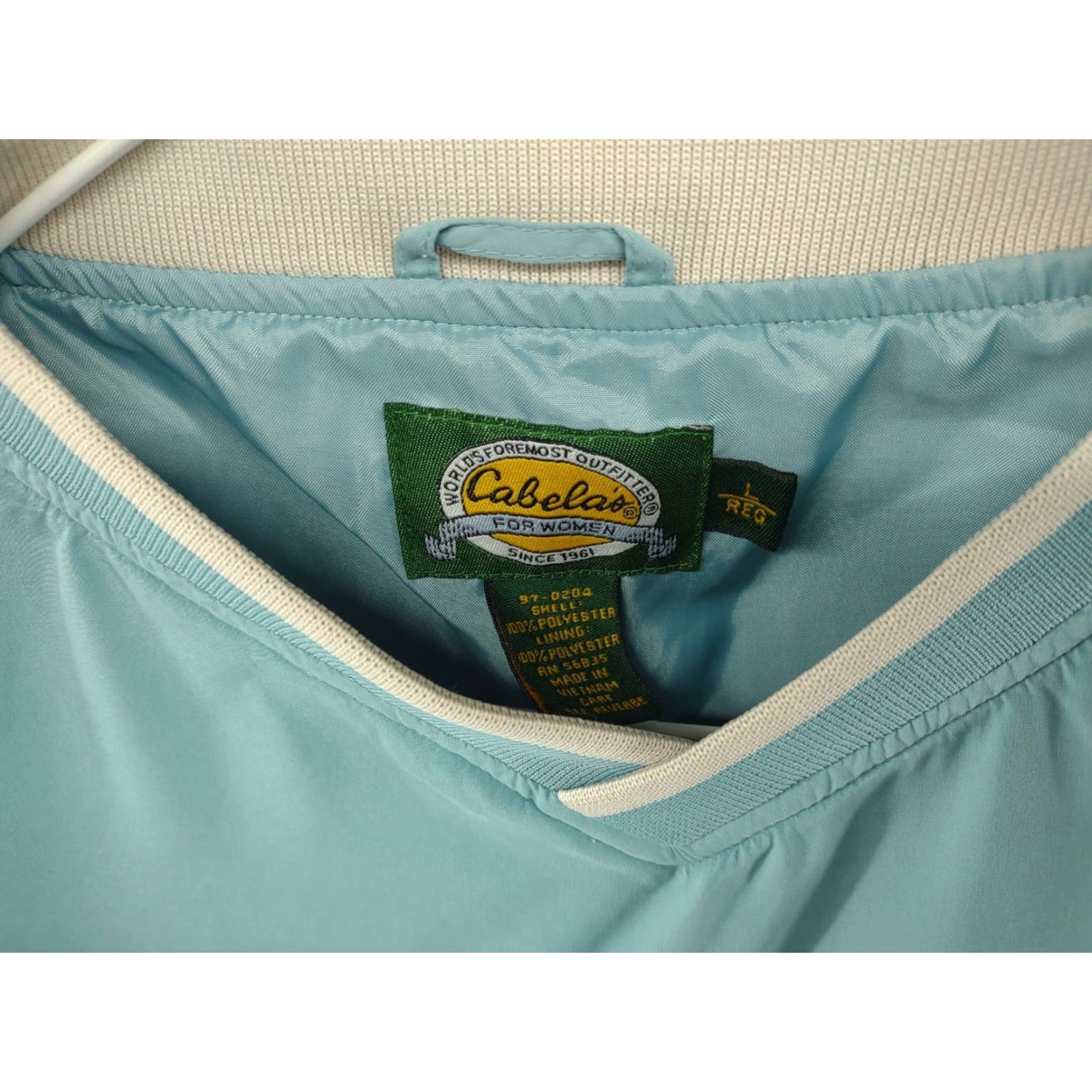 Vintage Cabela's Women's Windbreaker Pullover Lightweight Jacket L Blue Logo Pockets Windbreaker Vintage: No Size L / US 10 / IT 46 - 2 Thumbnail