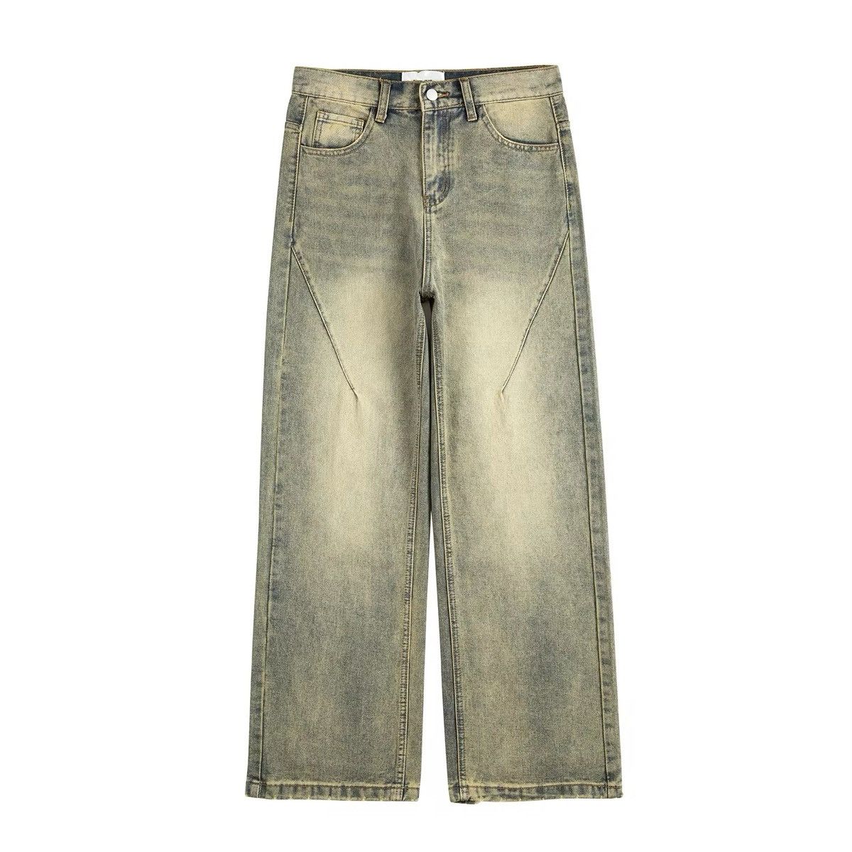 Jean × Vintage Streetwear Yellow Style Distressed Straight Jeans y2k Size US 29 - 1 Thumbnail