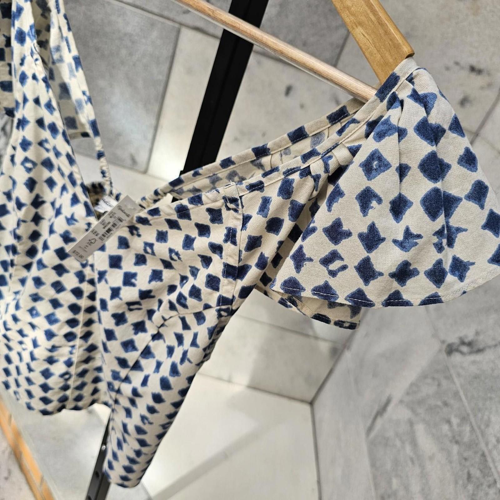 Madewell Madewell Women's White and Blue Crop-top Size XL / US 12-14 / IT 48-50 - 3 Thumbnail