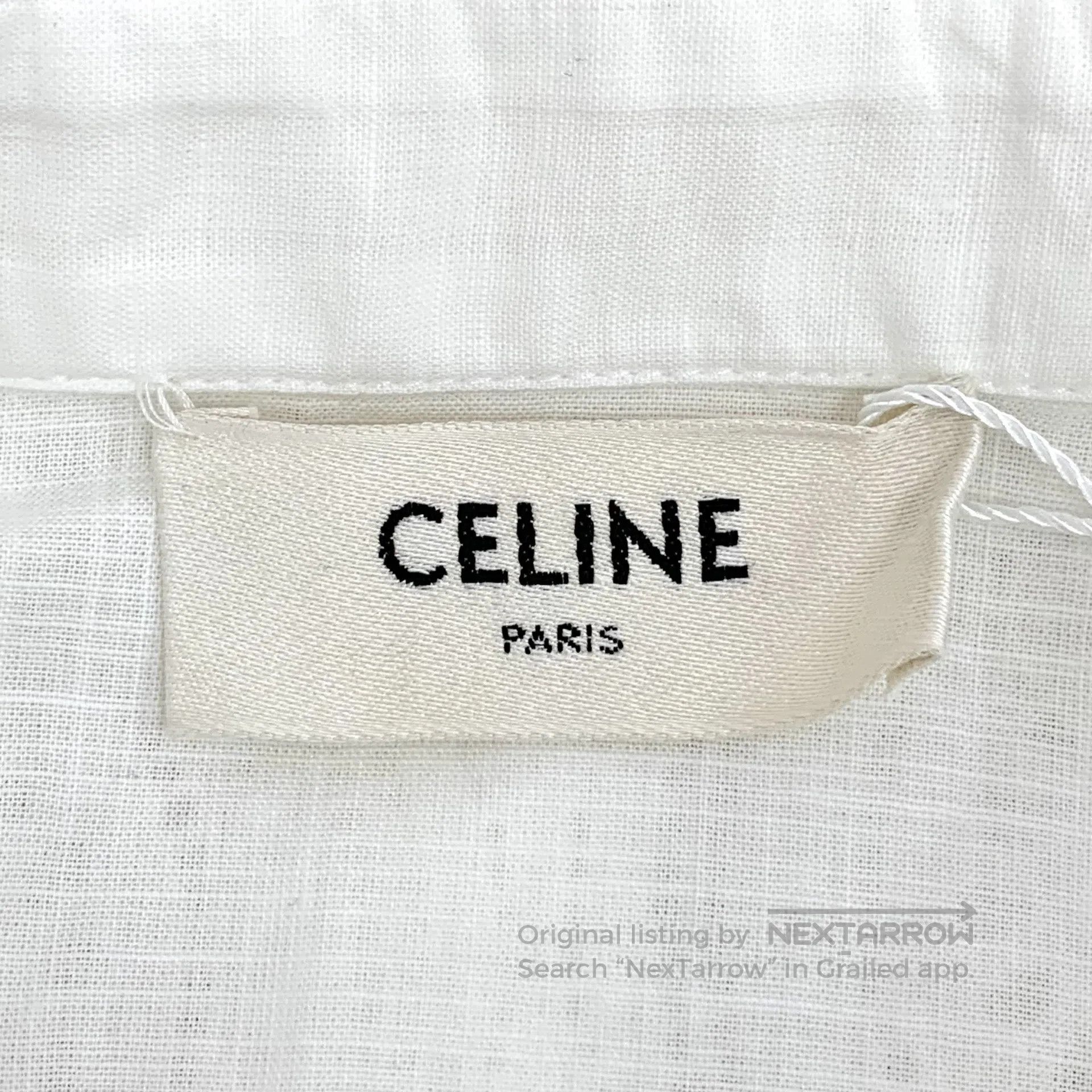 Celine CELINE White Triumph Arch Embroidered Cotton Reversible Co Size XS / US 0-2 / IT 36-38 - 5 Thumbnail