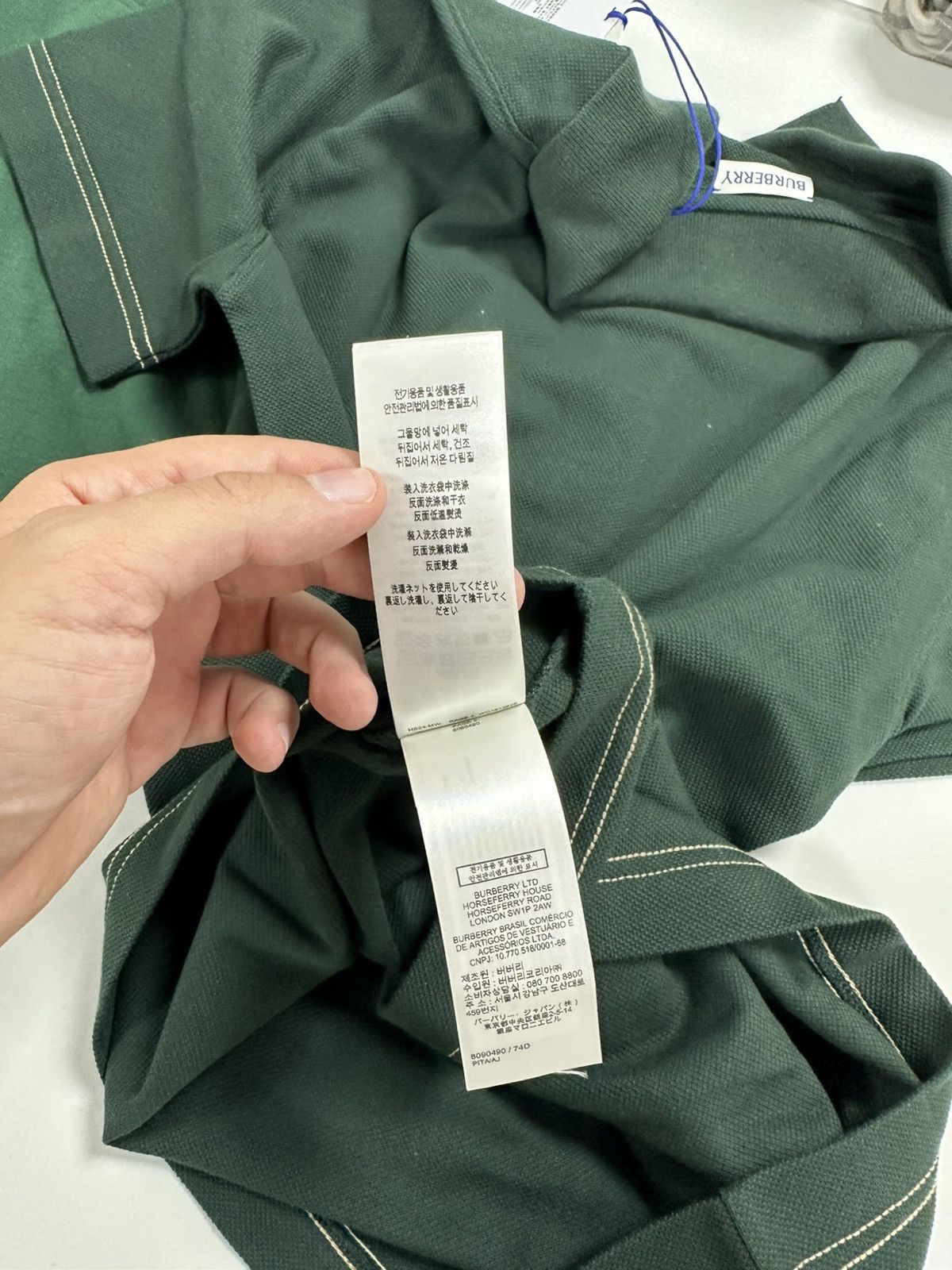 Burberry BURBERRY GREEN Polo Shirt with Embroidered Hem Size US S / EU 44-46 / 1 - 9 Thumbnail