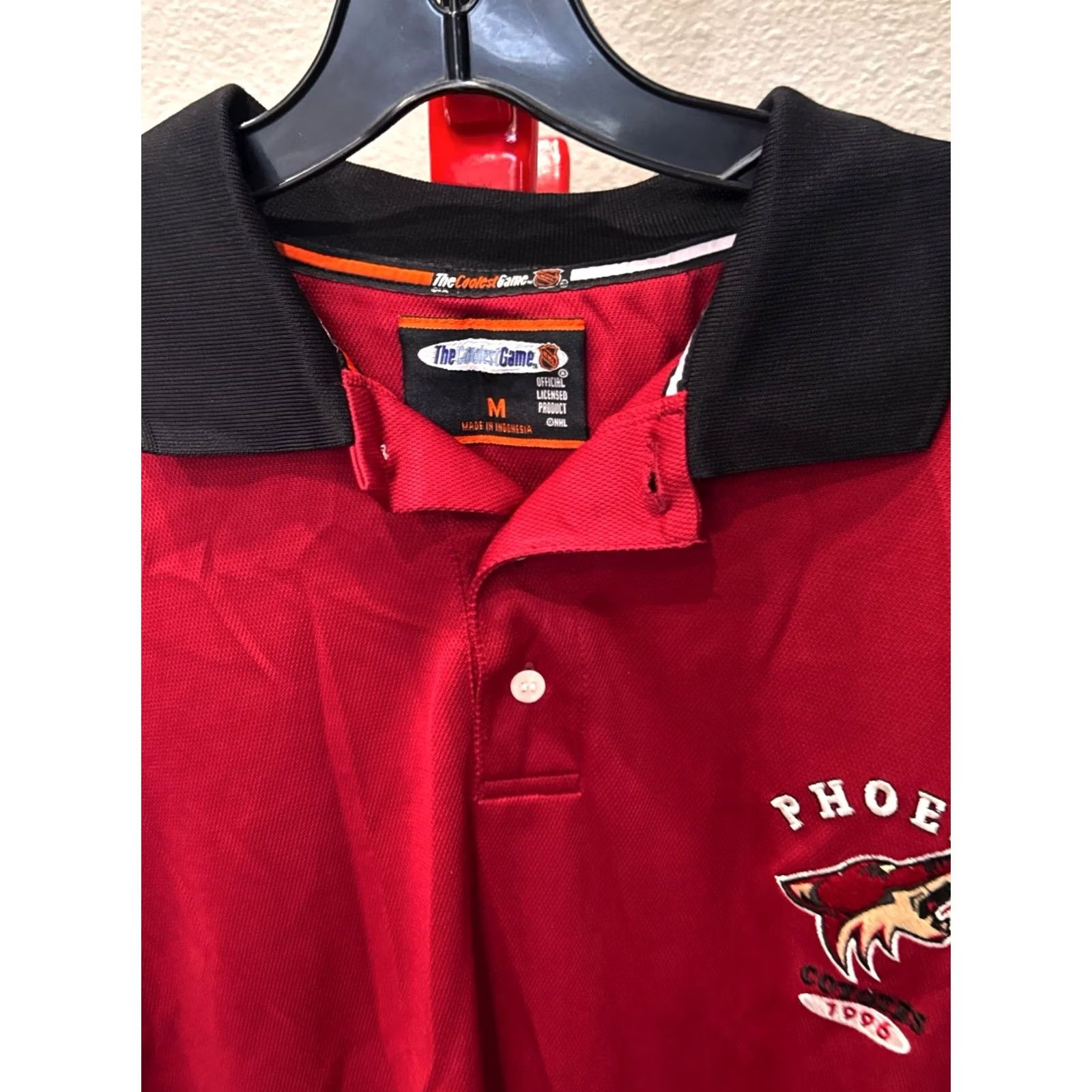 NHL NHL Phoenix Coyotes 1996 Hockey SHORT SLEEVE POLO SHIRT Medium M Size US M / EU 48-50 / 2 - 5 Thumbnail