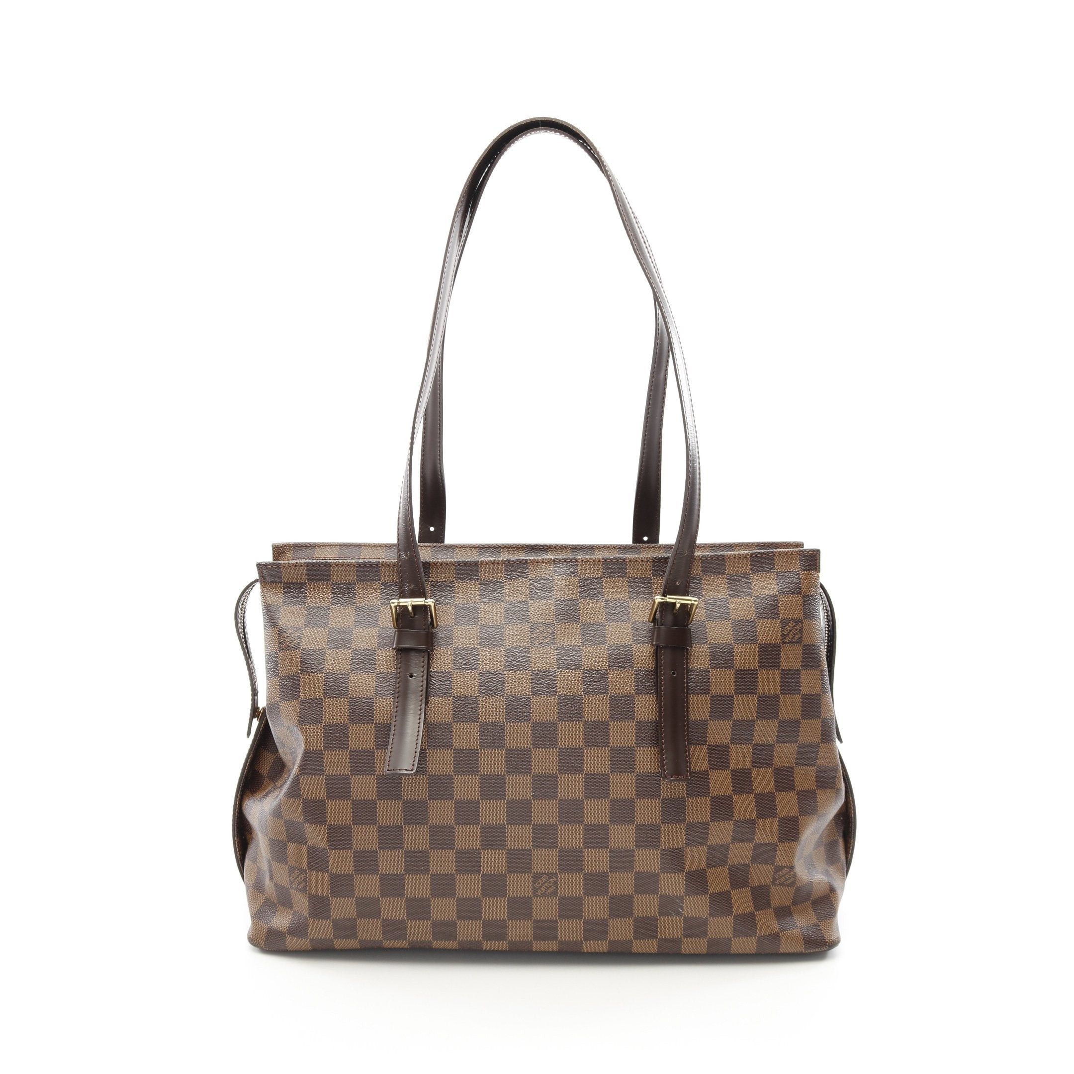 Louis Vuitton Chelsea Damier Ebene Shoulder Bag Tote Leather Brown, Women's