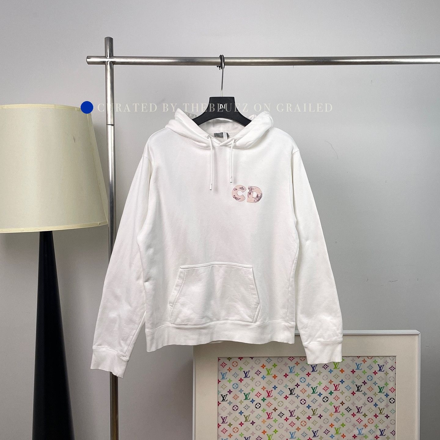 Dior CD Logo Graphic Hoodie in White Size US XL / EU 56 / 4 - 1 Thumbnail