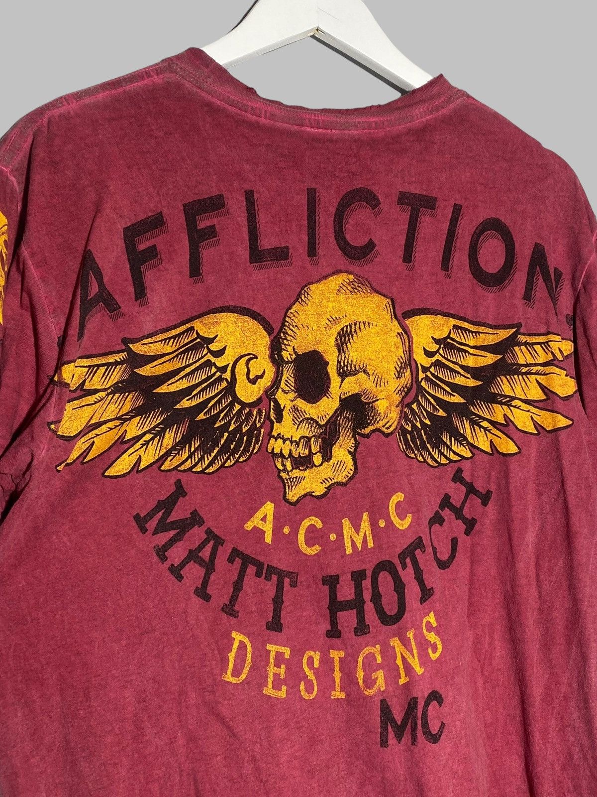 Affliction 🔥 Y2K AFFLICTION BIKER SKULL TEE DISTRESSED TATTOO STYLE Size US L / EU 52-54 / 3 - 4 Thumbnail