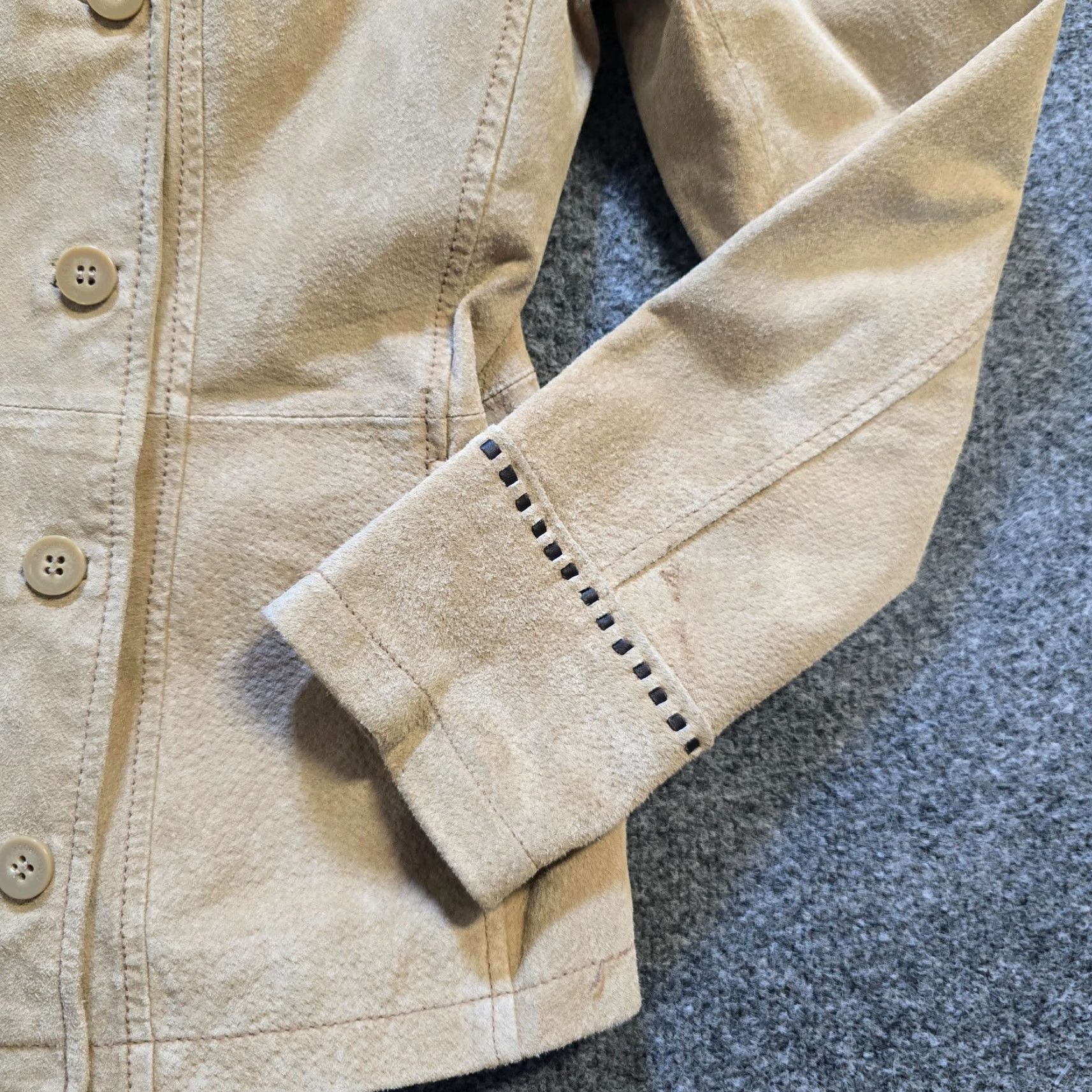 Vintage Colebrook Jacket Womens Size Small Beige Leather Fitted Western Jacket Size S / US 4 / IT 40 - 5 Thumbnail