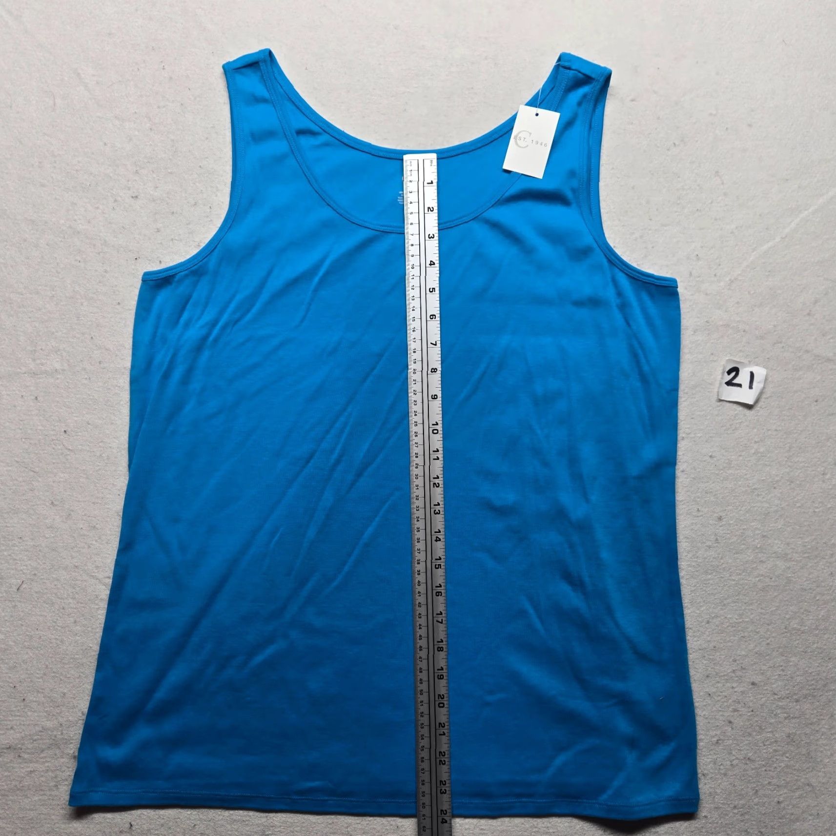 Vintage NEW CATO Shirt Solid Blue Sleeveless Pullover Lightweight Summer Top 20 Plus Women Dresswear Womens Size 3XL / US 20-22 - 6 Thumbnail
