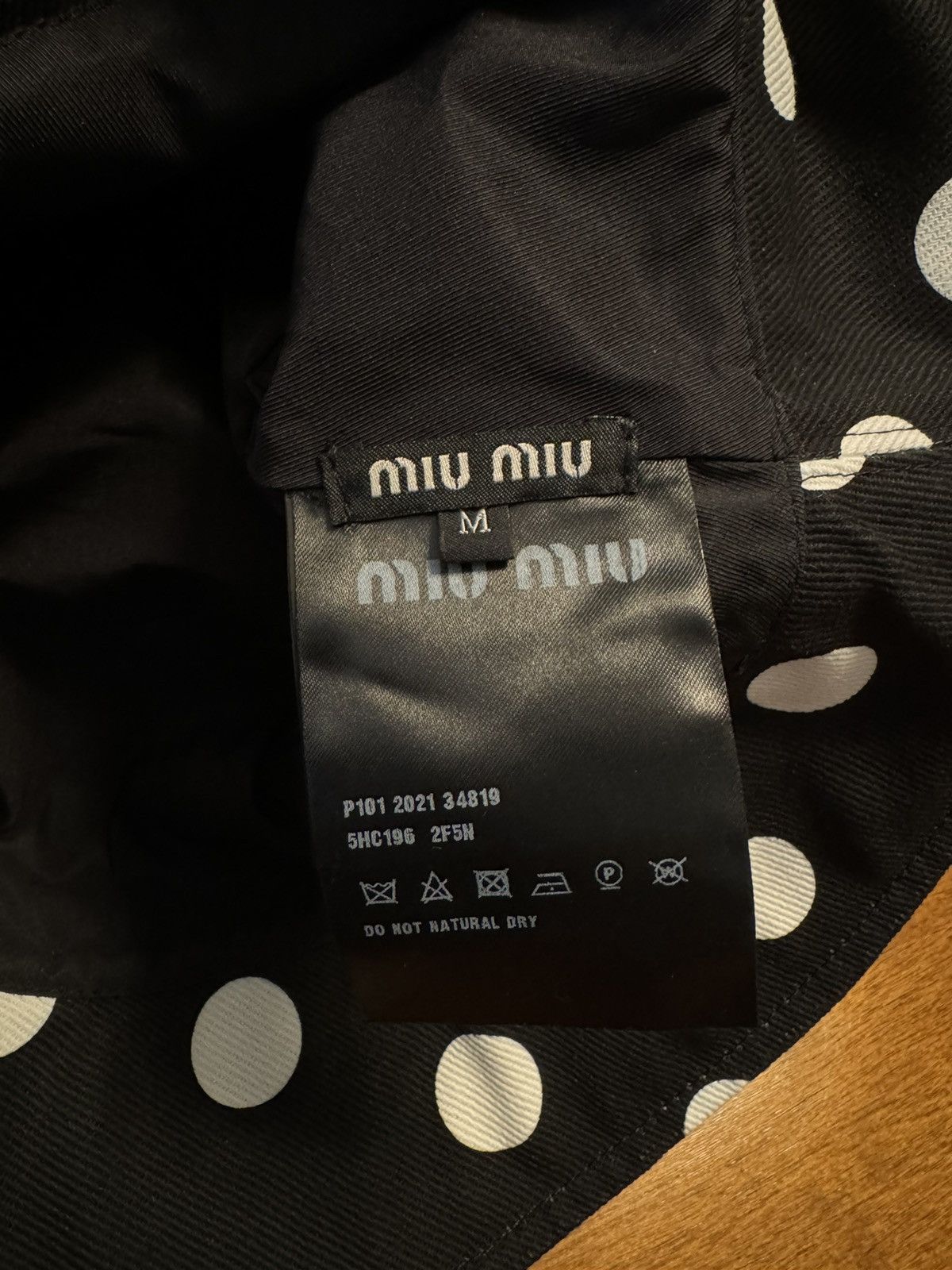 Miu Miu Black Polka Dot Classic Bucket Hat Size ONE SIZE - 3 Thumbnail