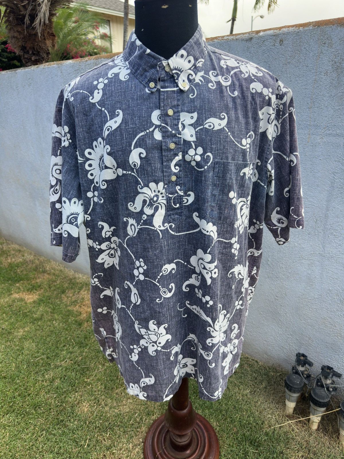 Reyn Spooner PreOwned Reyn Spooner Hawaiian Print Blue/White Men's XXL Size US XXL / EU 58 / 5 - 1 Thumbnail
