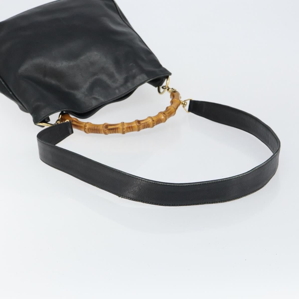 Gucci GUCCI Bamboo Handbag Leather Black Gold 001 2123 001 2123 Size ONE SIZE - 9 Thumbnail