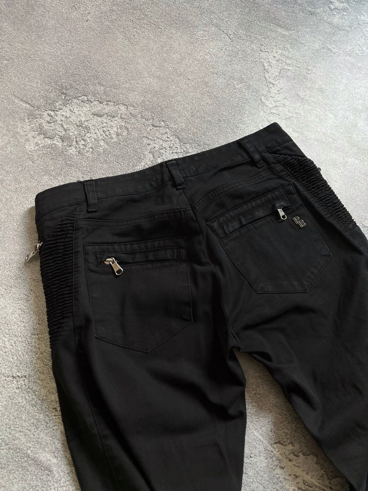 Pierre Balmain Pierre Balmain Womens Black Skinny Moto Denim Jeans Pants 26 Size 27" / US 4 / IT 40 - 4 Thumbnail