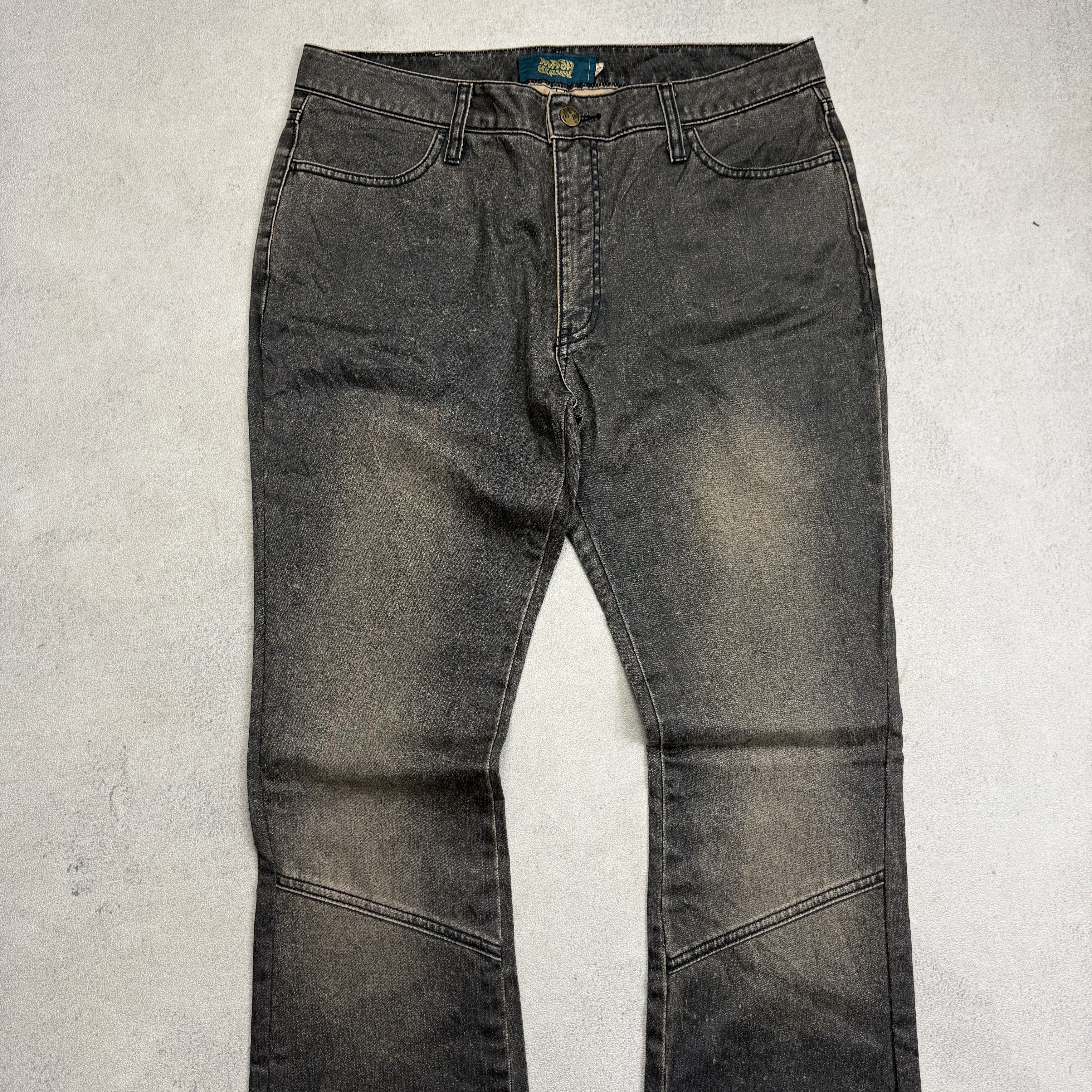 Japanese Brand Mash Mania Flare Mud Wash Jeans Size US 32 / EU 48 - 3 Thumbnail