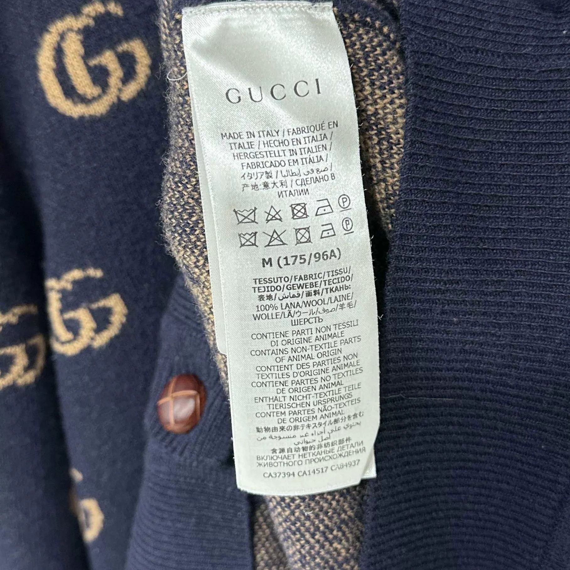 Gucci GUCCI Blue Full Print Double G Knit Cardigan M Size US M / EU 48-50 / 2 - 5 Thumbnail