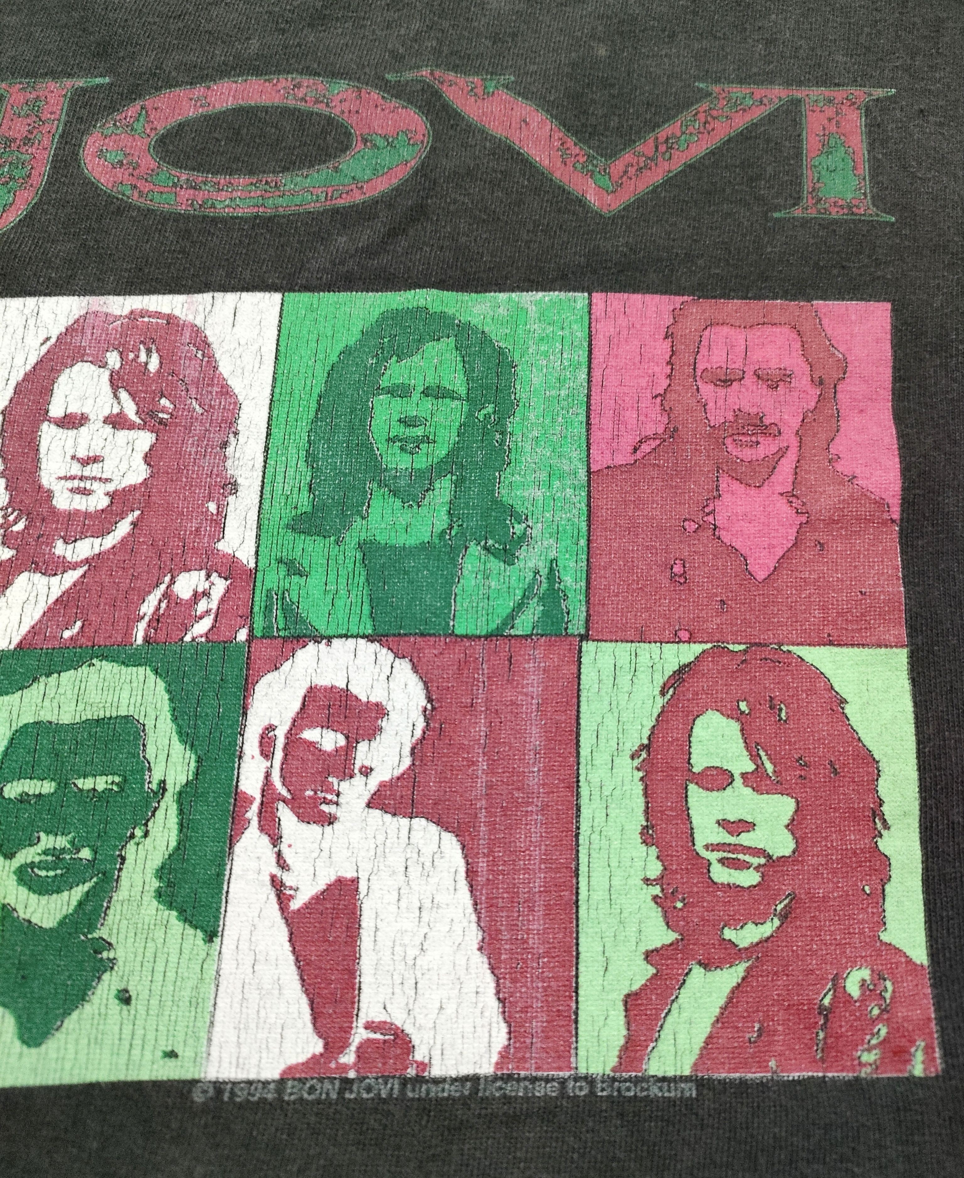 Band Tees × Vintage 90s Vintage BON JOVI CHRISTMAS '94 Tour T-Shirt Rock Band Size US XL / EU 56 / 4 - 6 Thumbnail